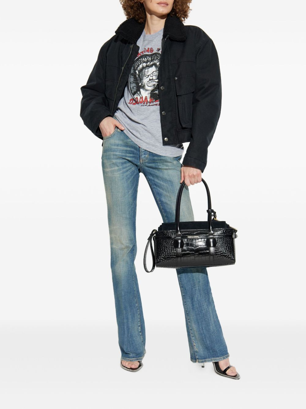 faded-wash jeans - 2