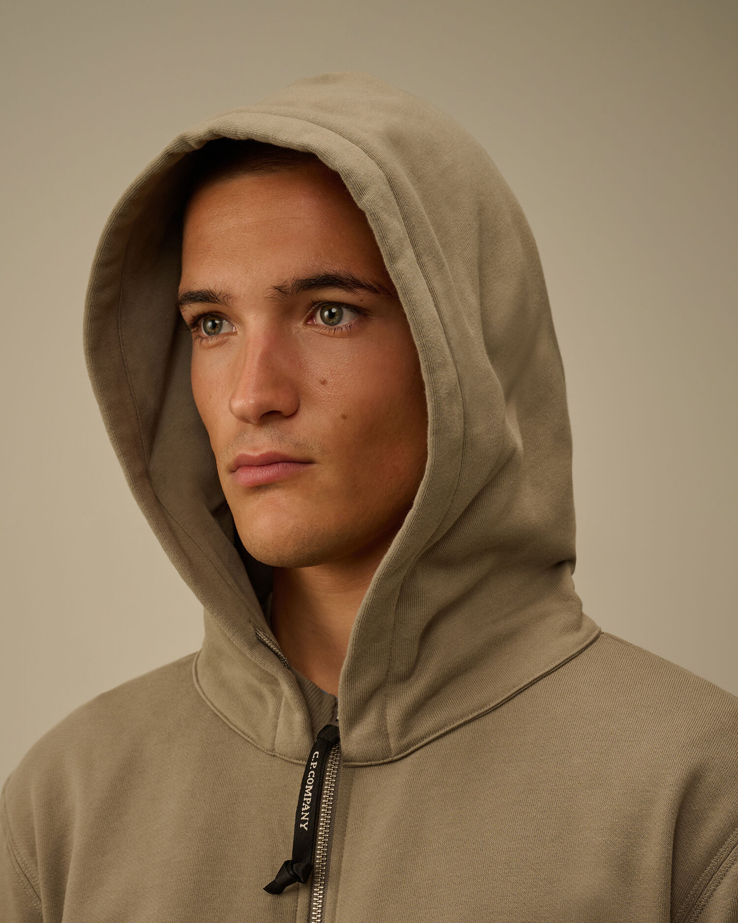 Diagonal Raised Fleece Hooded Full Zip Sweatshirt - 6