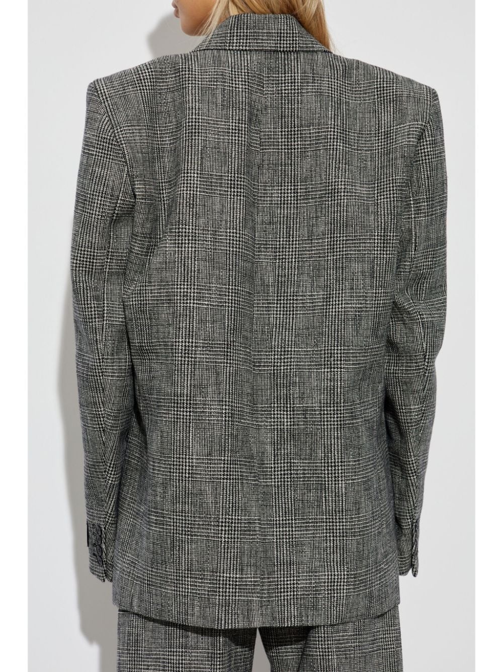 checkered cotton blazer - 4