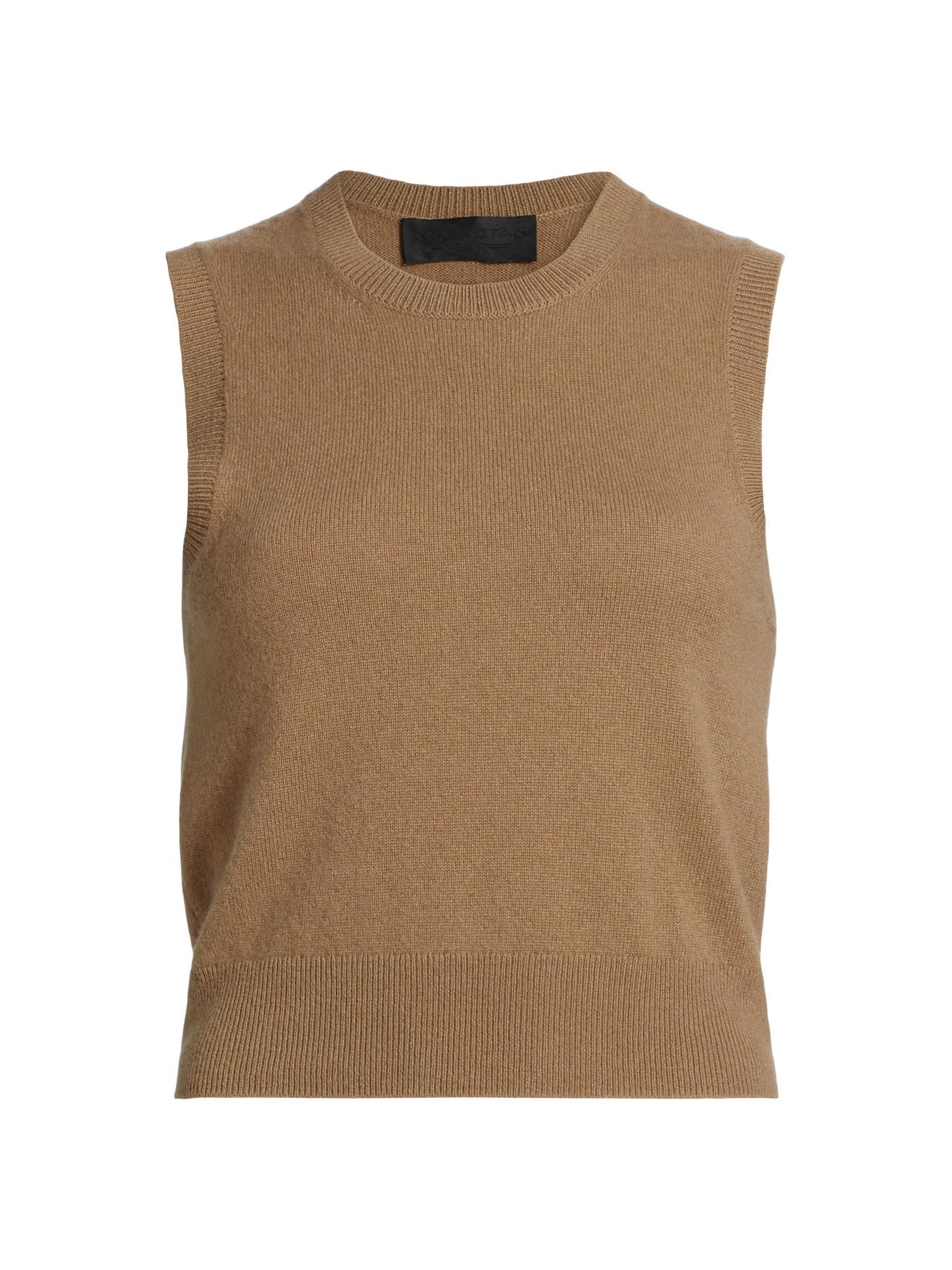Women's May Cashmere Sweater Vest - Tan - 1