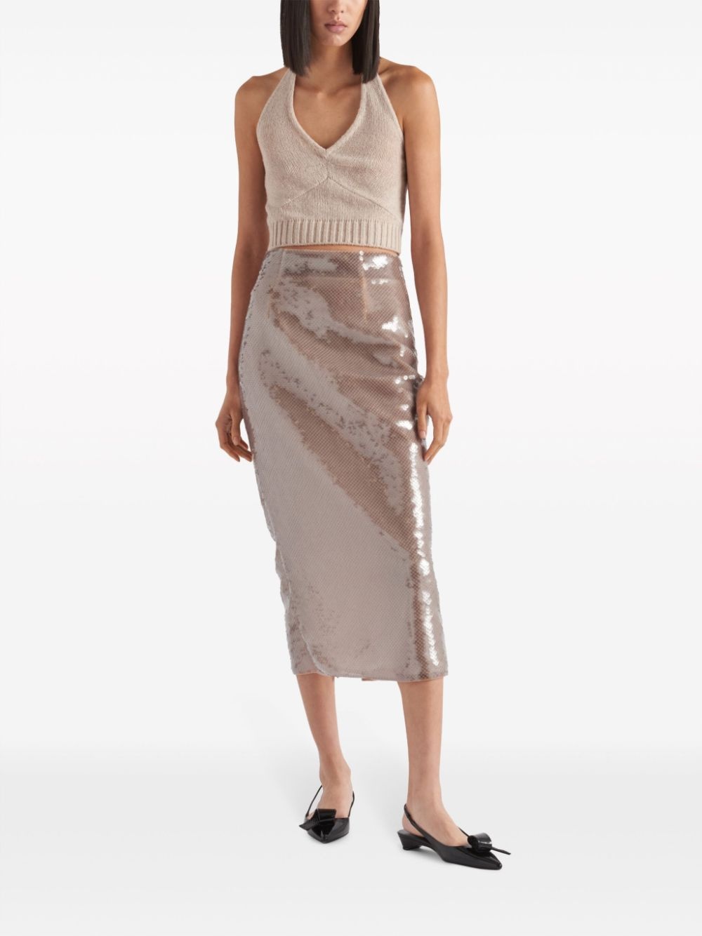 sequinned pencil midi skirt - 2