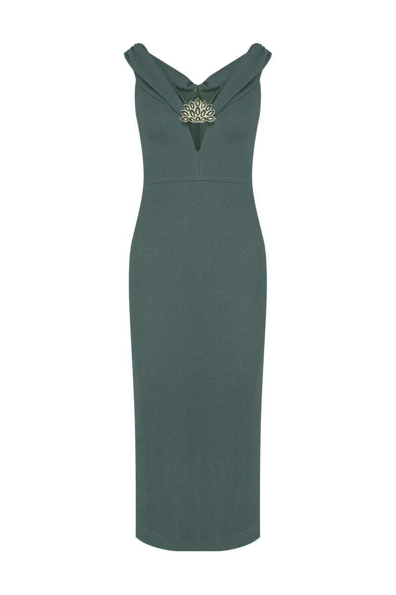 PatBO HILDA KNIT OFF SHOULDER MIDI DRESS outlook