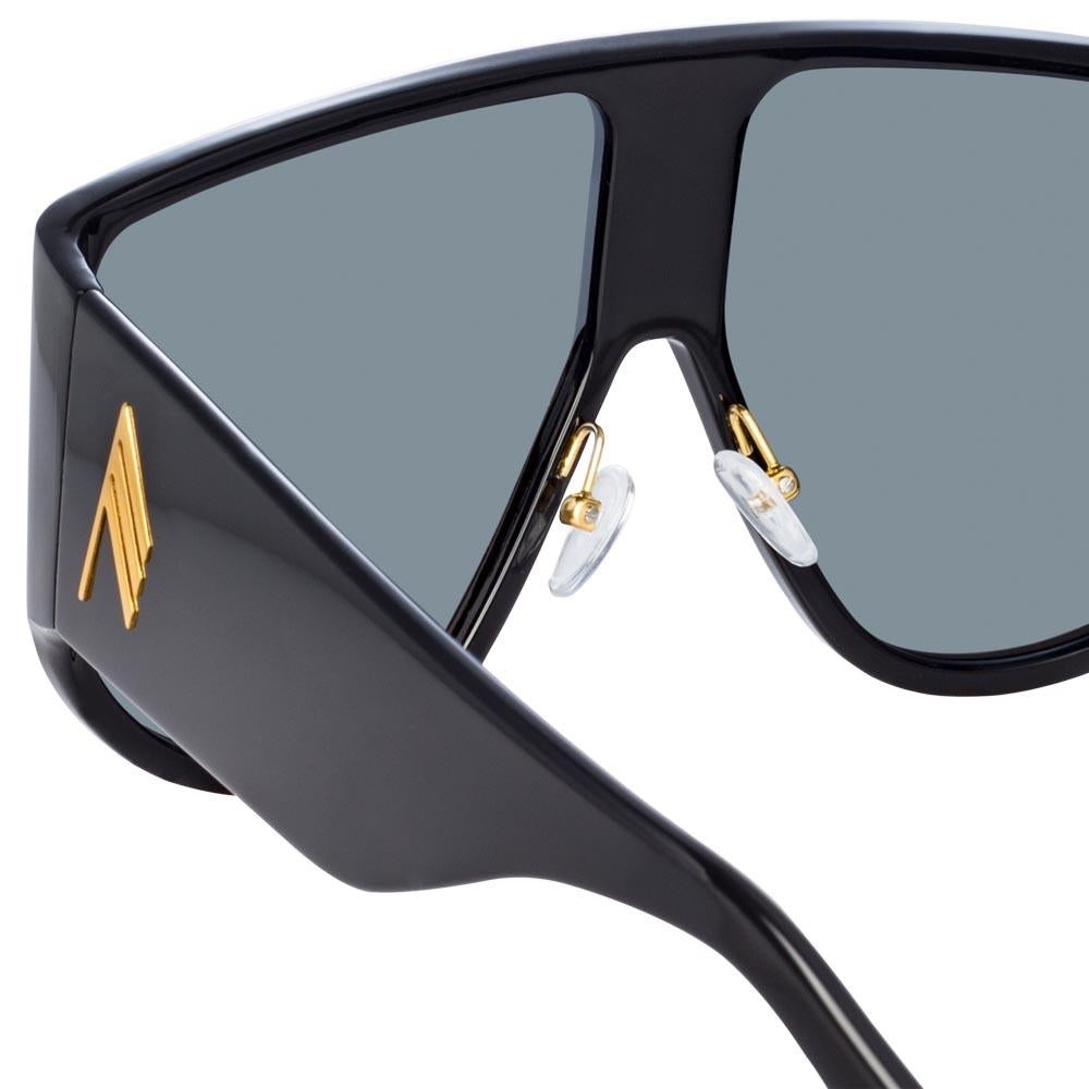 THE ATTICO IMAN SHIELD SUNGLASSES IN BLACK - 5