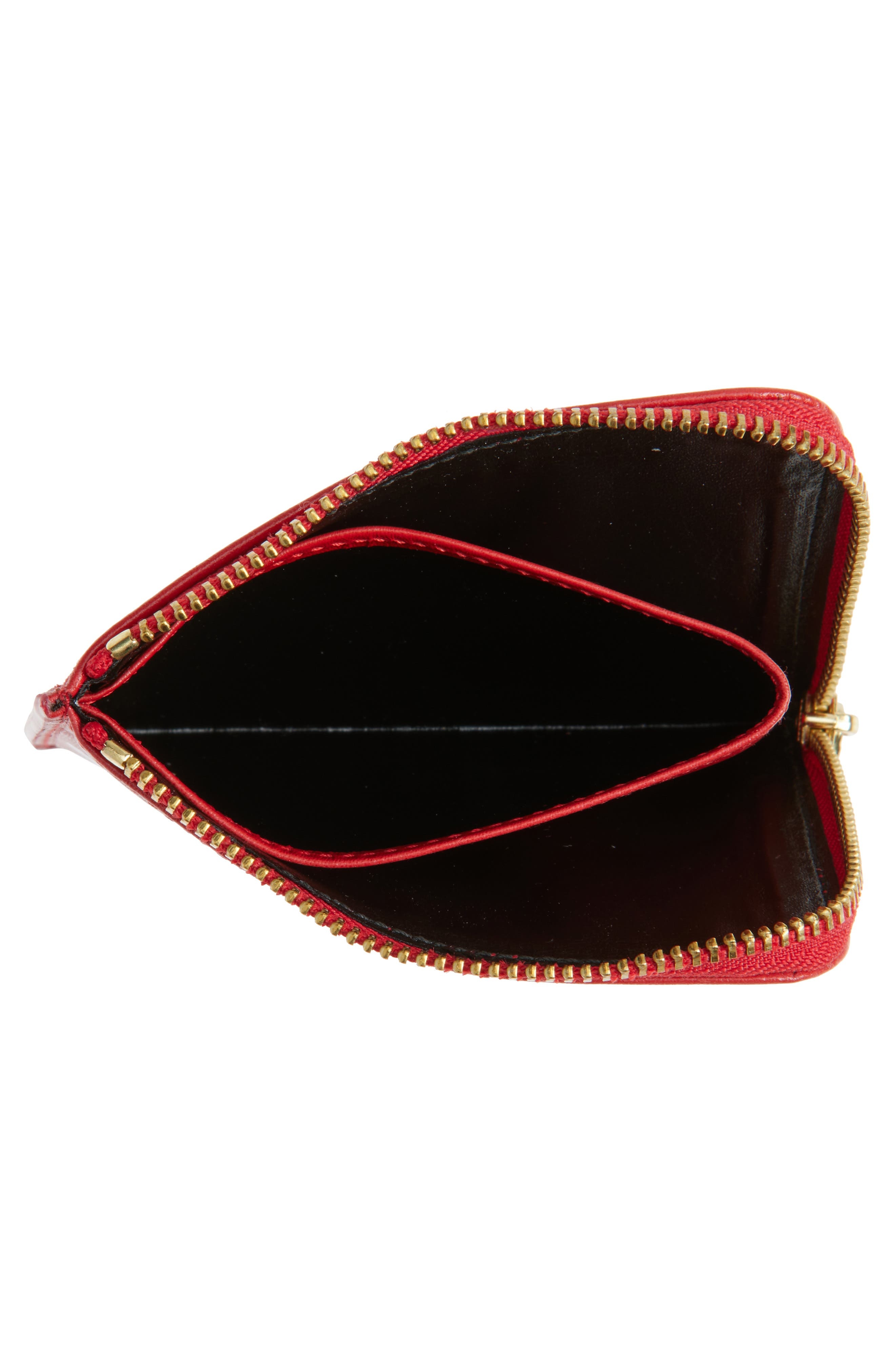 Comme des Garçons Wallets Dot Print Half Zip Leather Wallet in Red at Nordstrom - 2