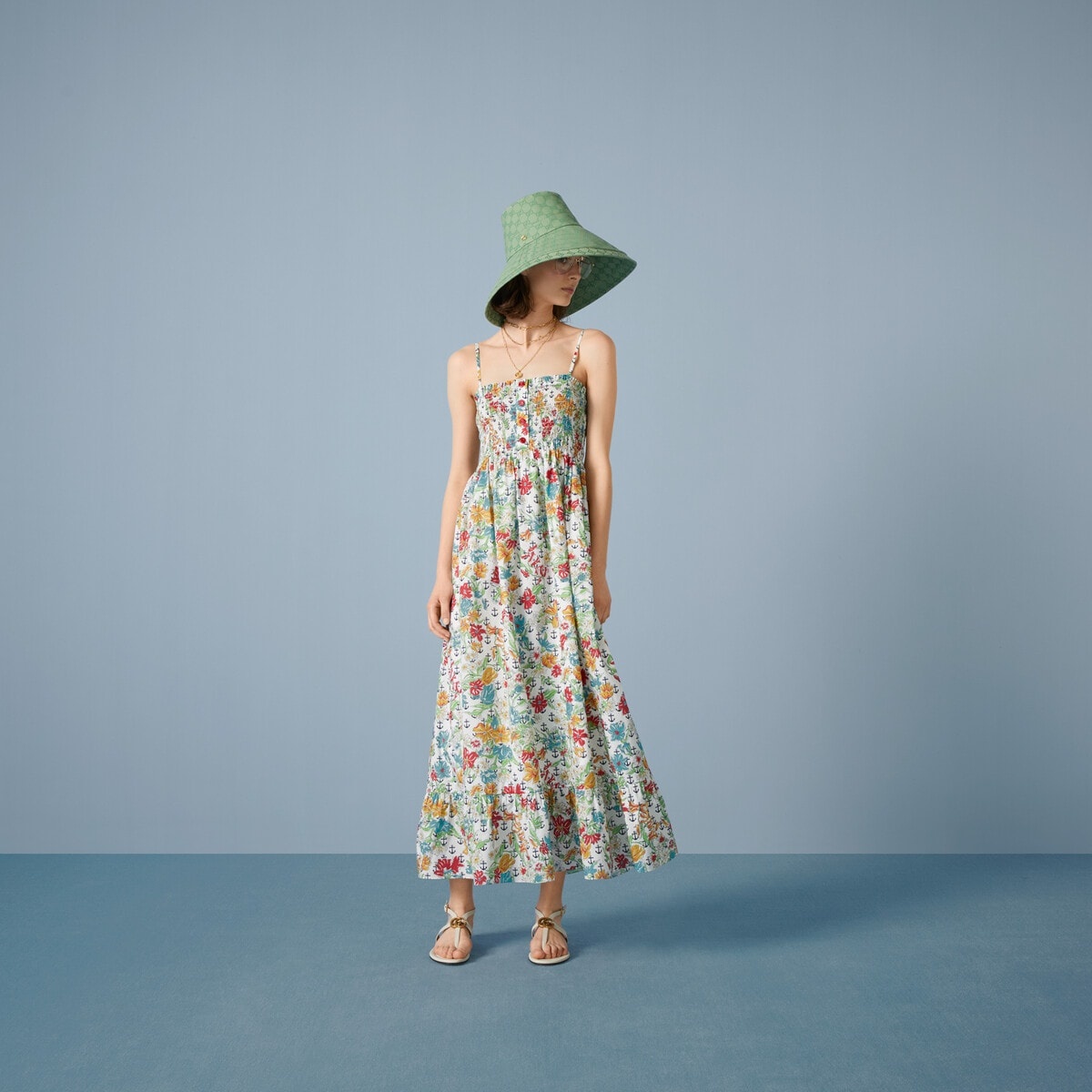 Floral anchor print cotton dress - 5