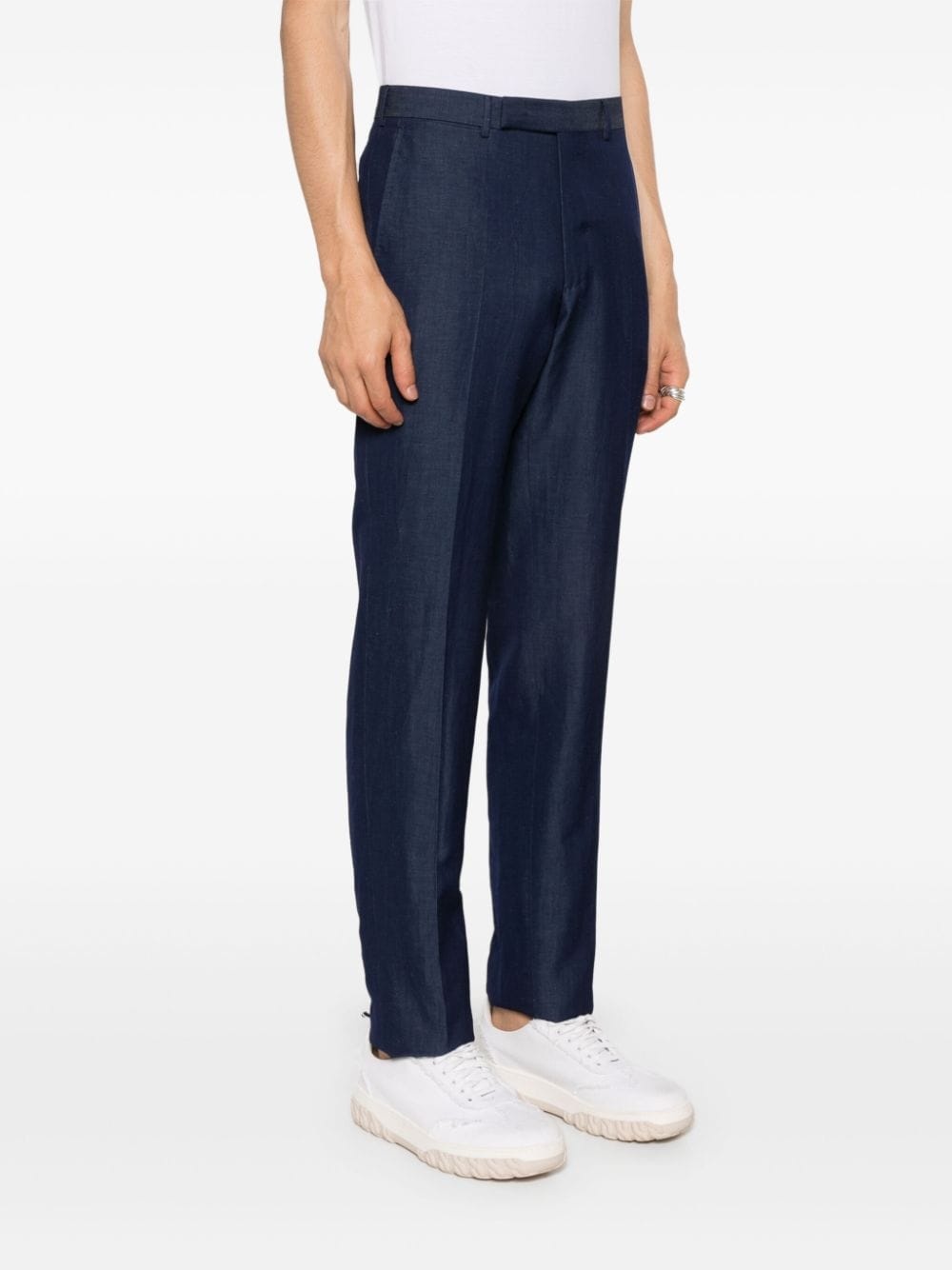 pressed-crease straight-leg trousers - 3