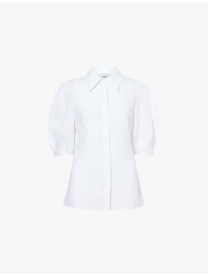 Sansi Short-Sleeve Linen Top 1
