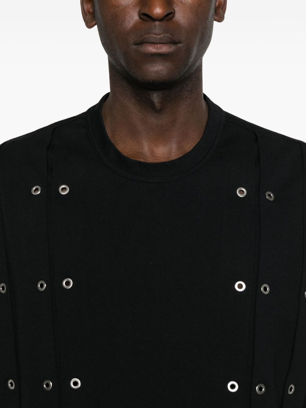 eyelet-detail T-shirt - 4