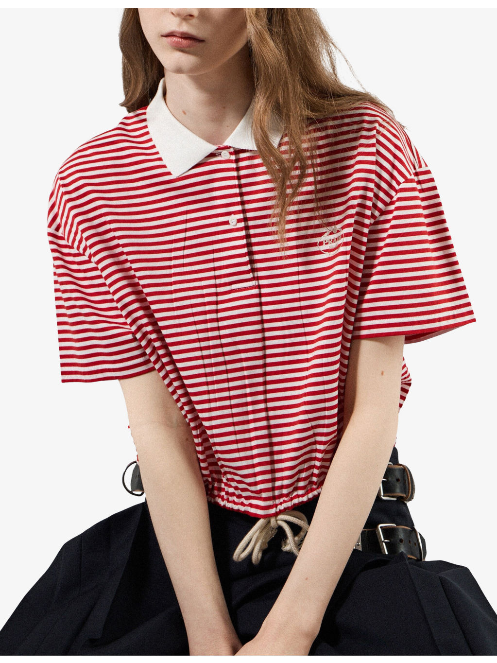 Striped Branded-Print Cotton-Jersey Polo Shirt - 3