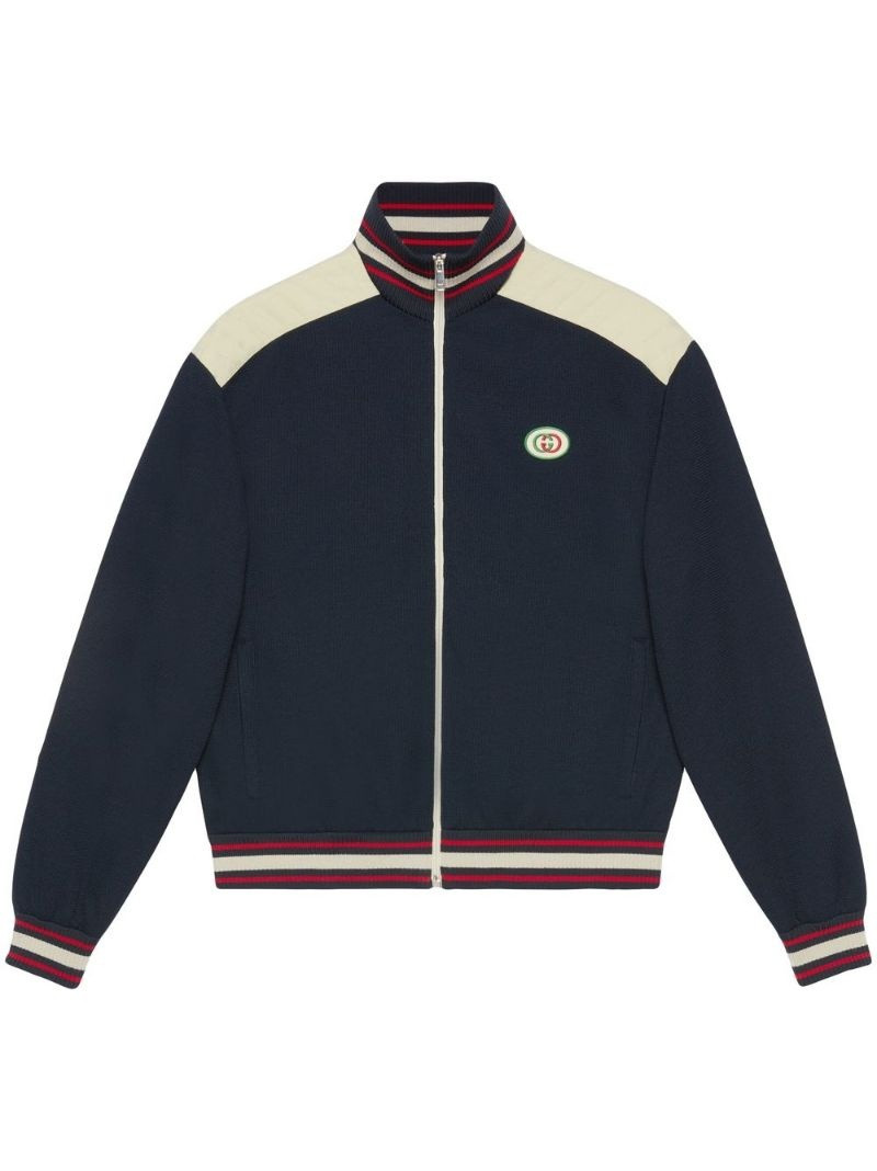 zip-front jersey sweatshirt - 1