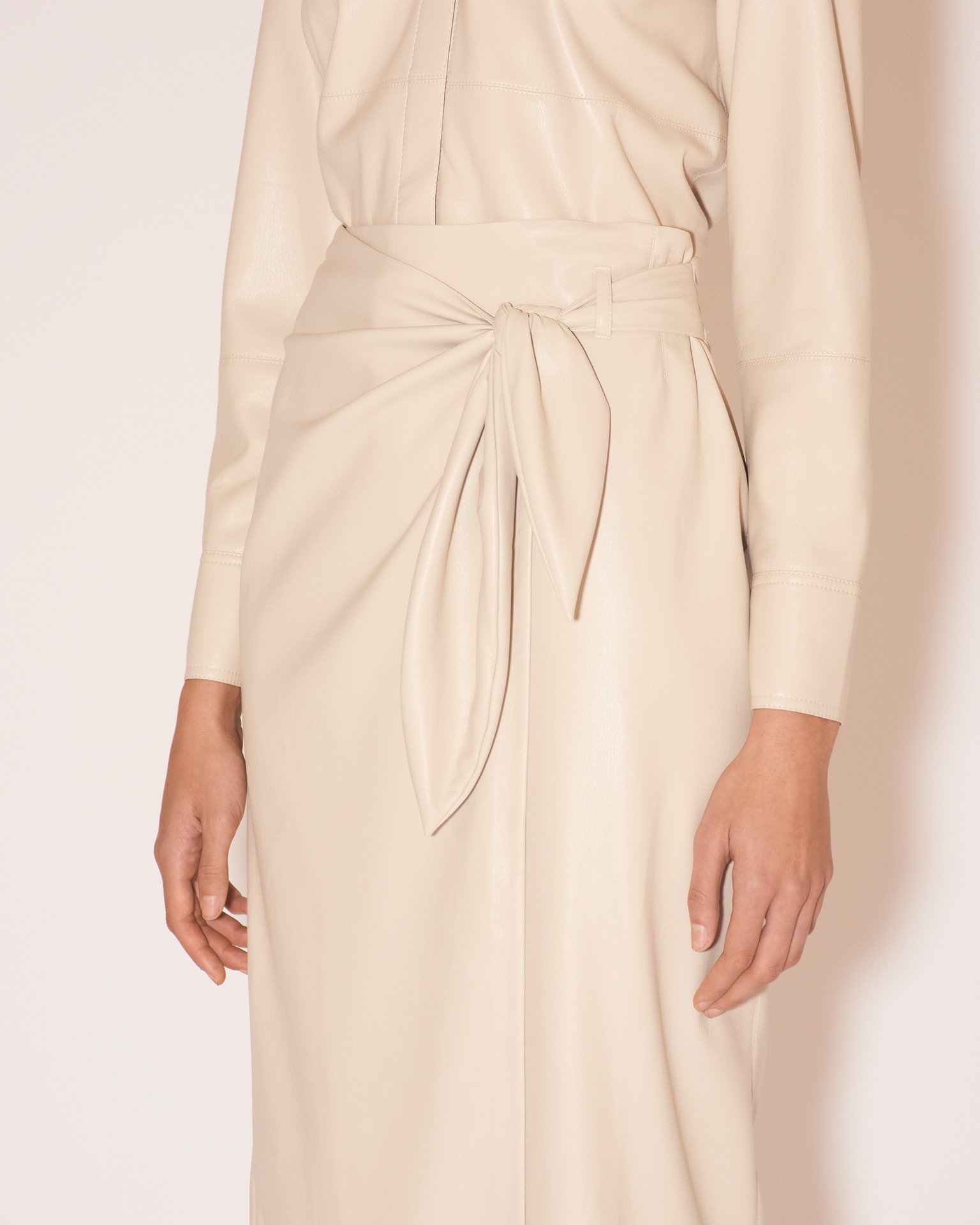 AMAS - OKOBOR™ alt-leather sarong skirt - Creme - 2