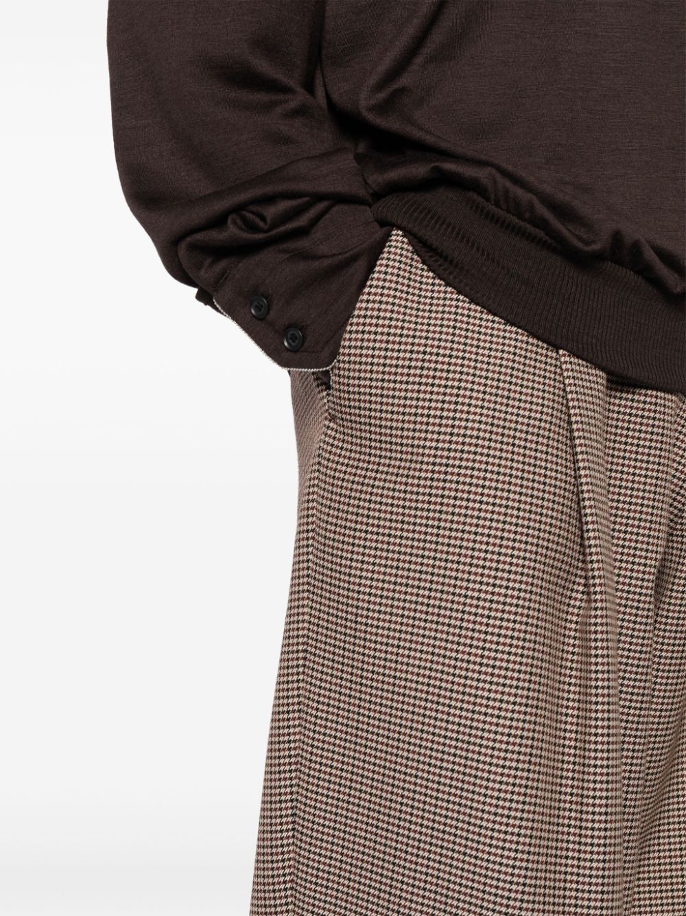 houndstooth wide leg trousers - 5