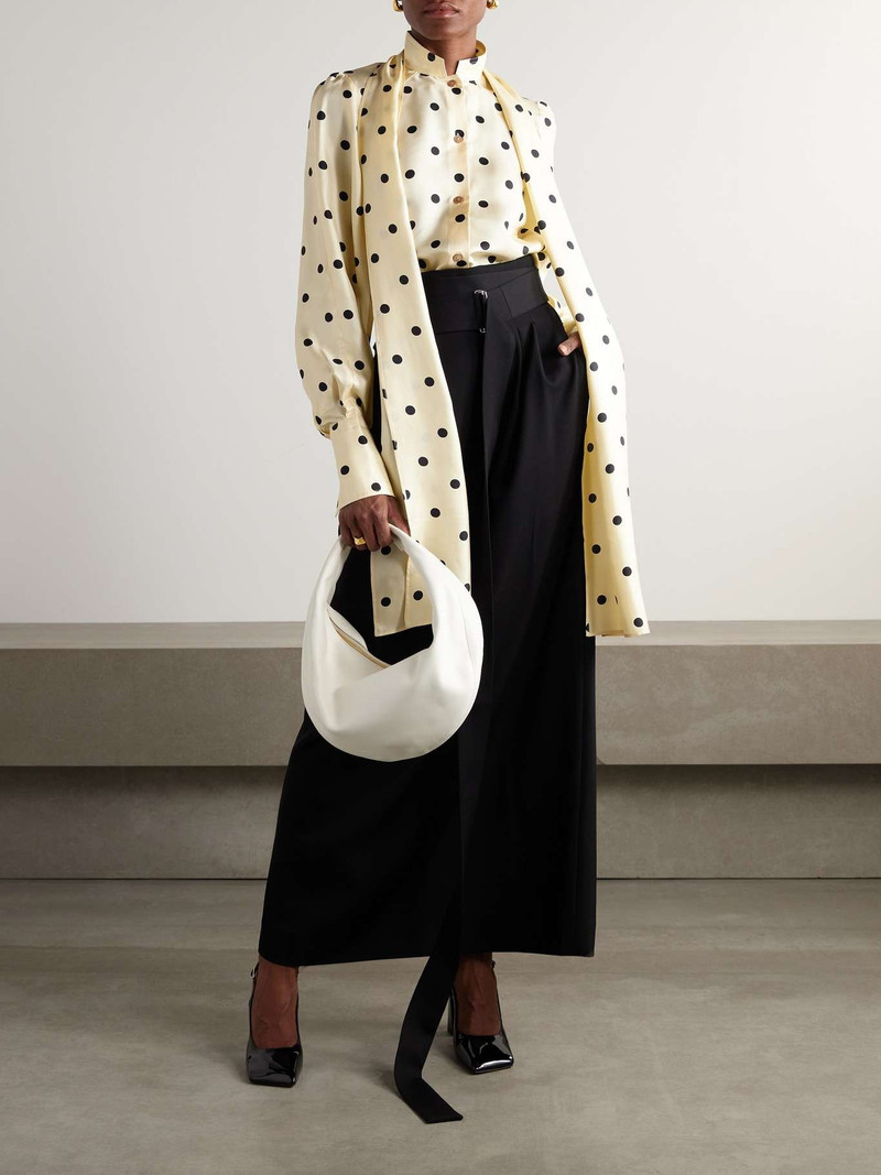 PATOU Pussy-bow polka-dot silk-twill blouse outlook