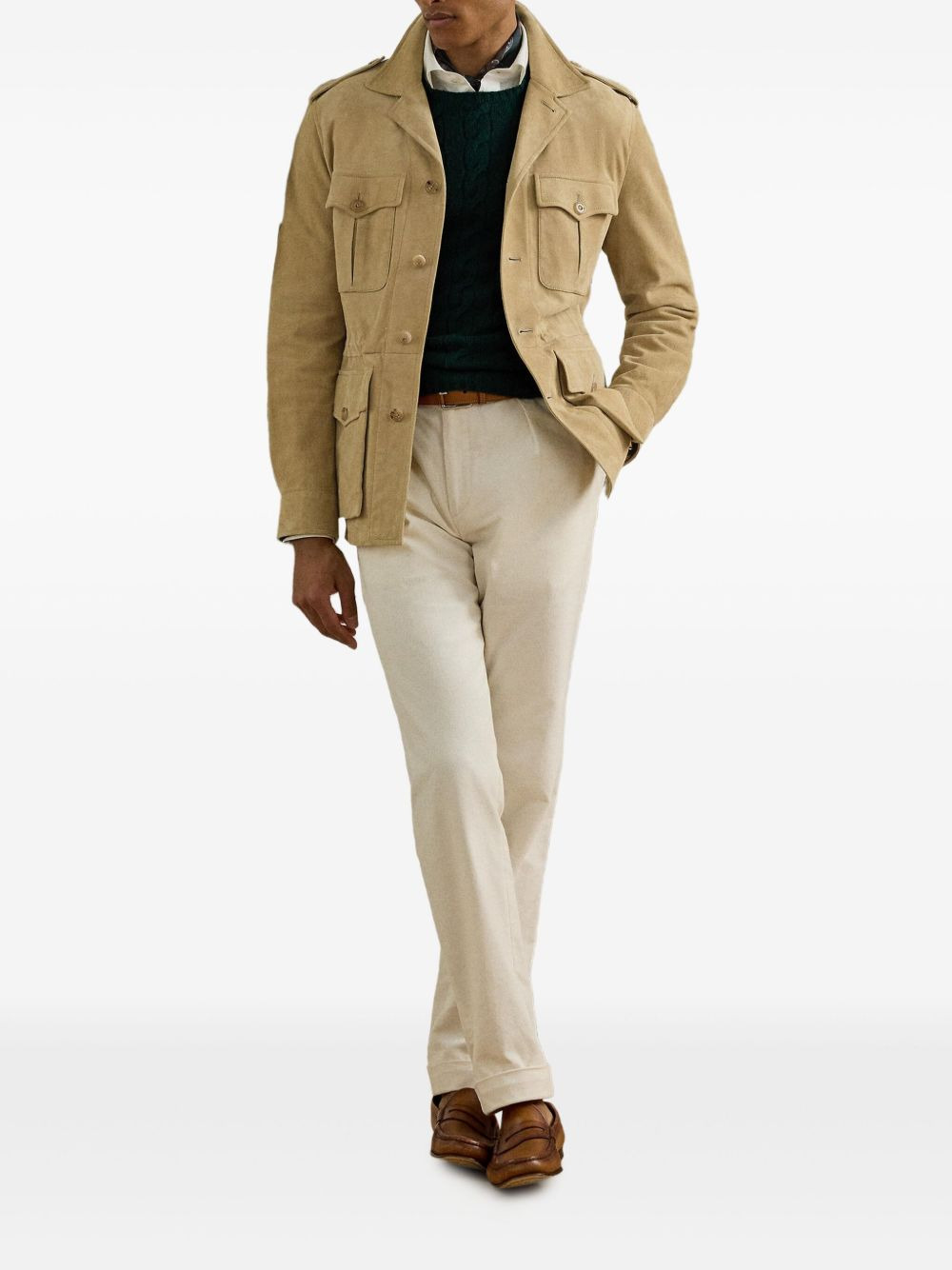 military-style suede jacket - 2