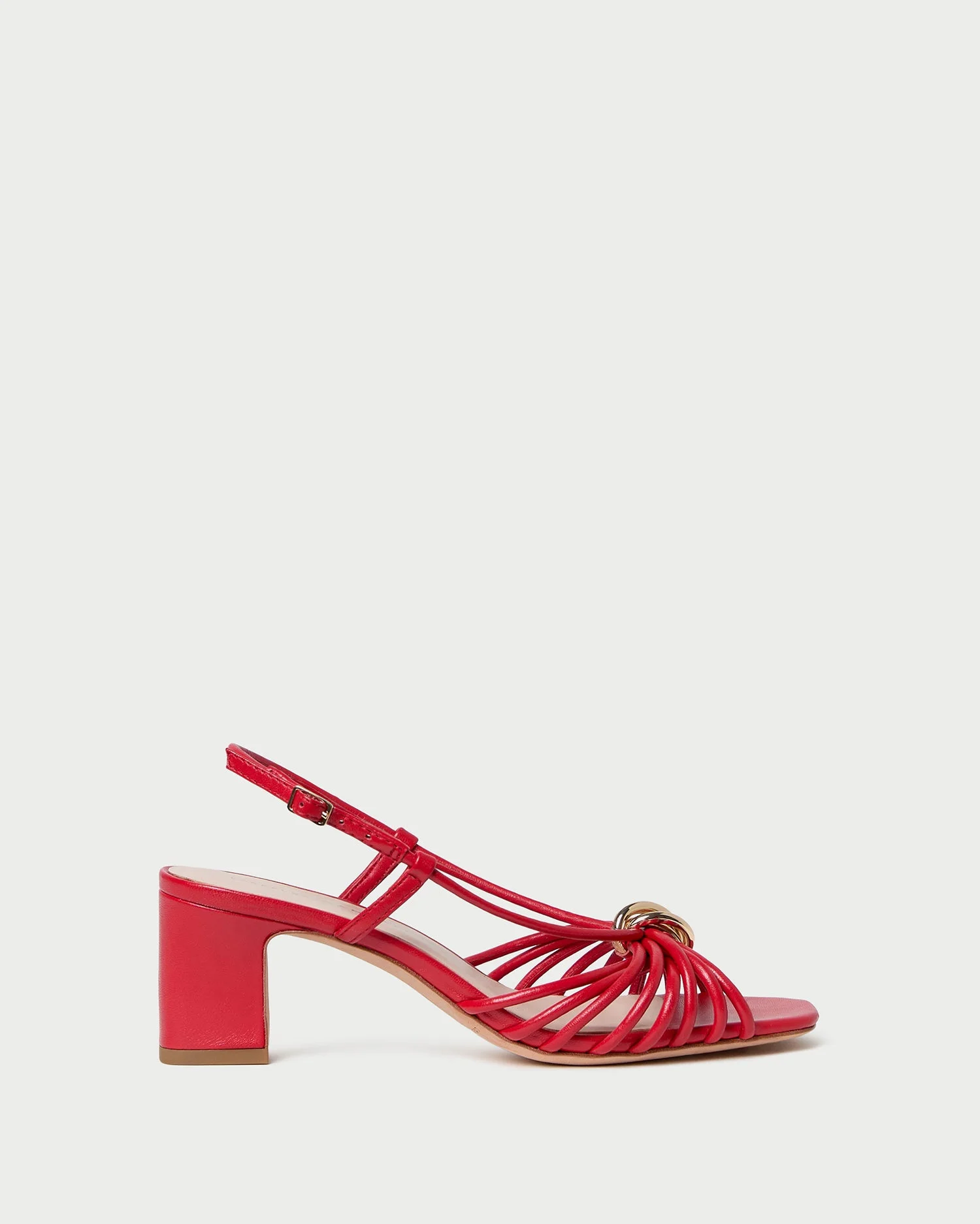 Minna Red Leather Heeled Sandal - 1