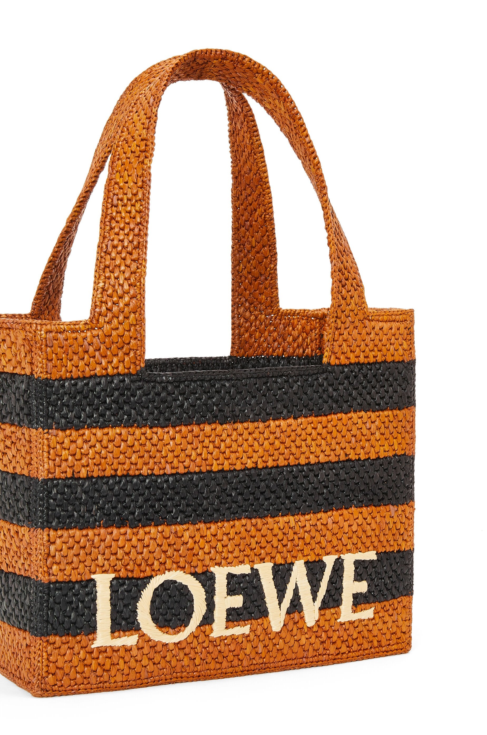 LOEWE Font tote in raffia - 9