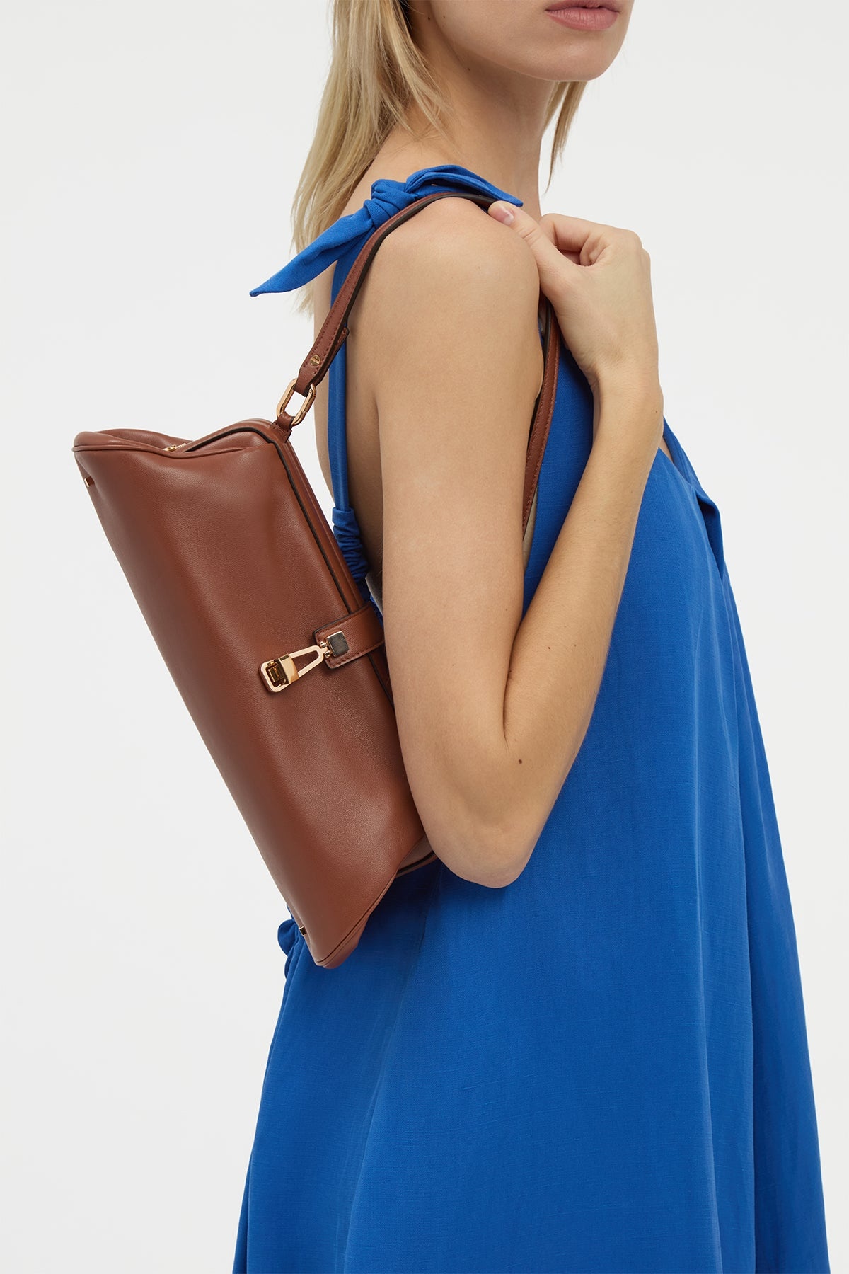 Paola Clutch in Cognac Nappa Leather - 2