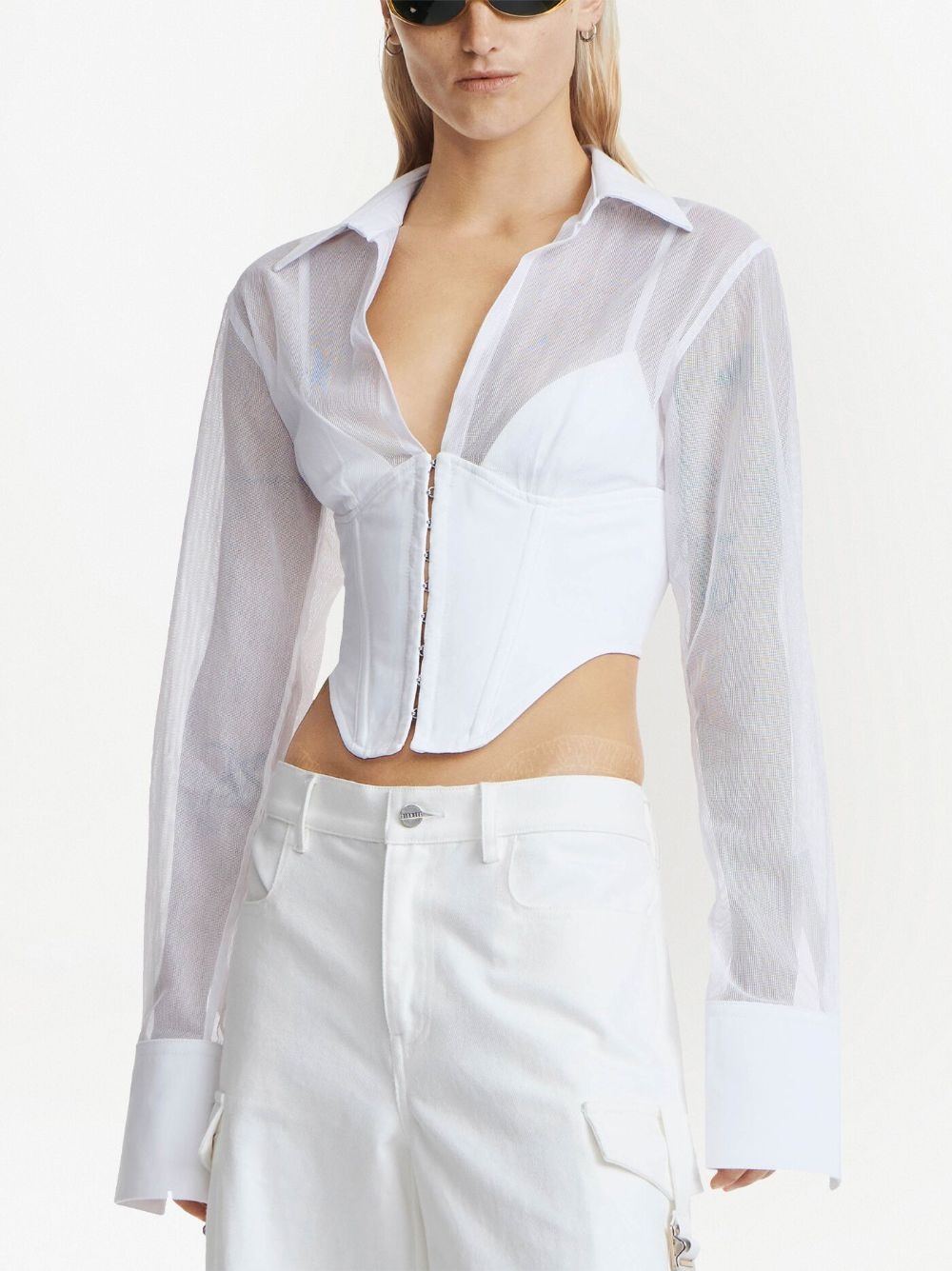 corset-bodice long-sleeve top - 3