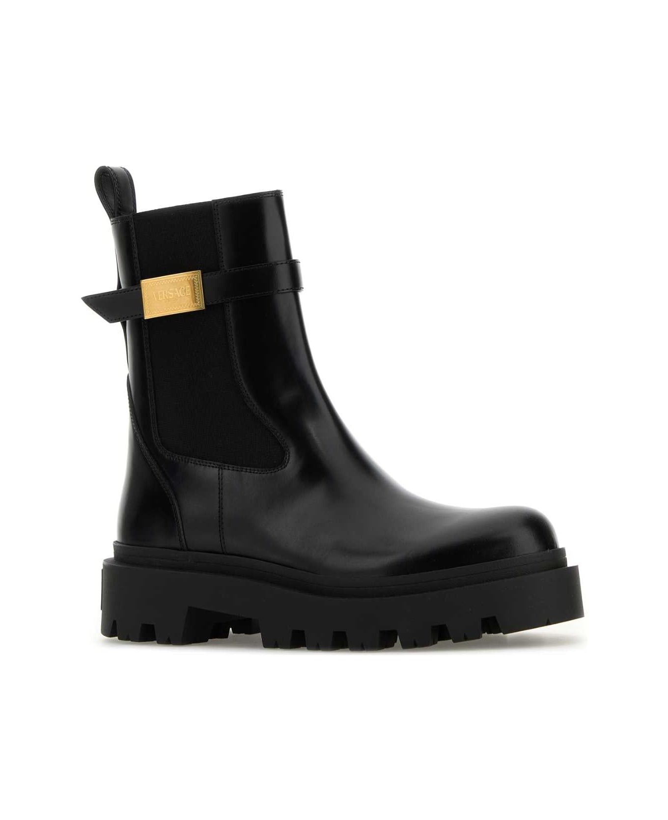 Black Leather Alba Ankle Boots - 2