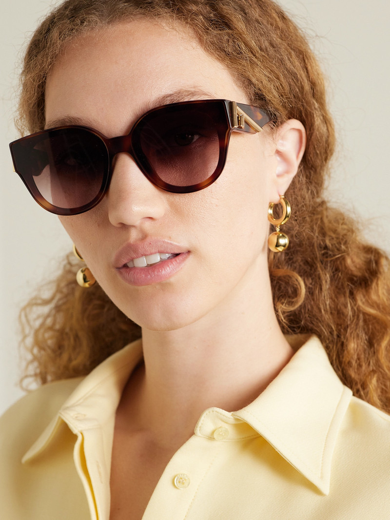 FENDI First D-frame Embellished Tortoiseshell Acetate Sunglasses outlook