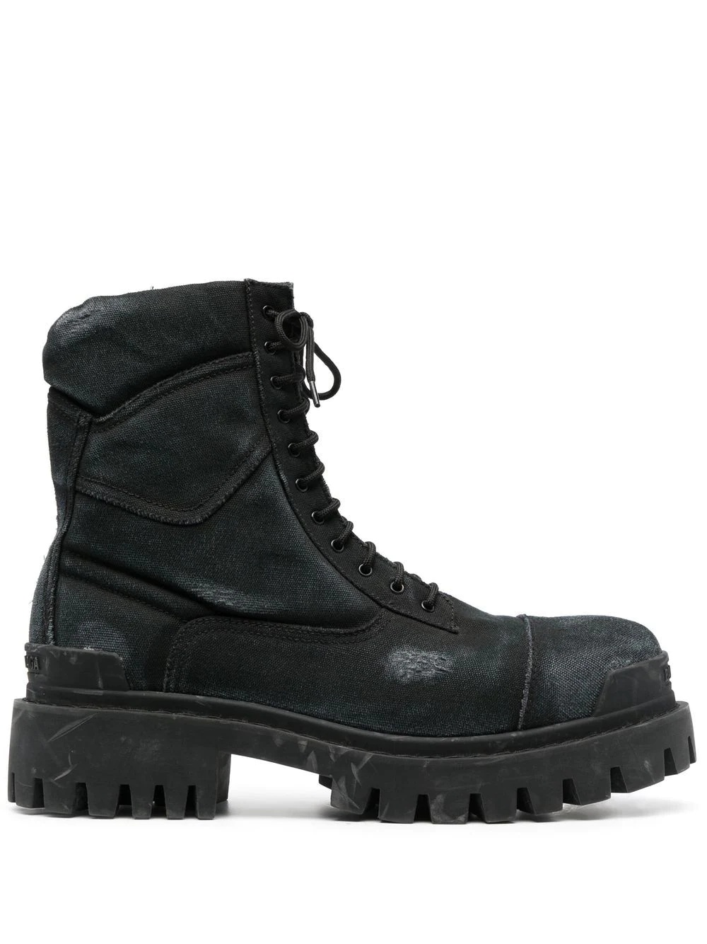 worn-effect combat boots - 1