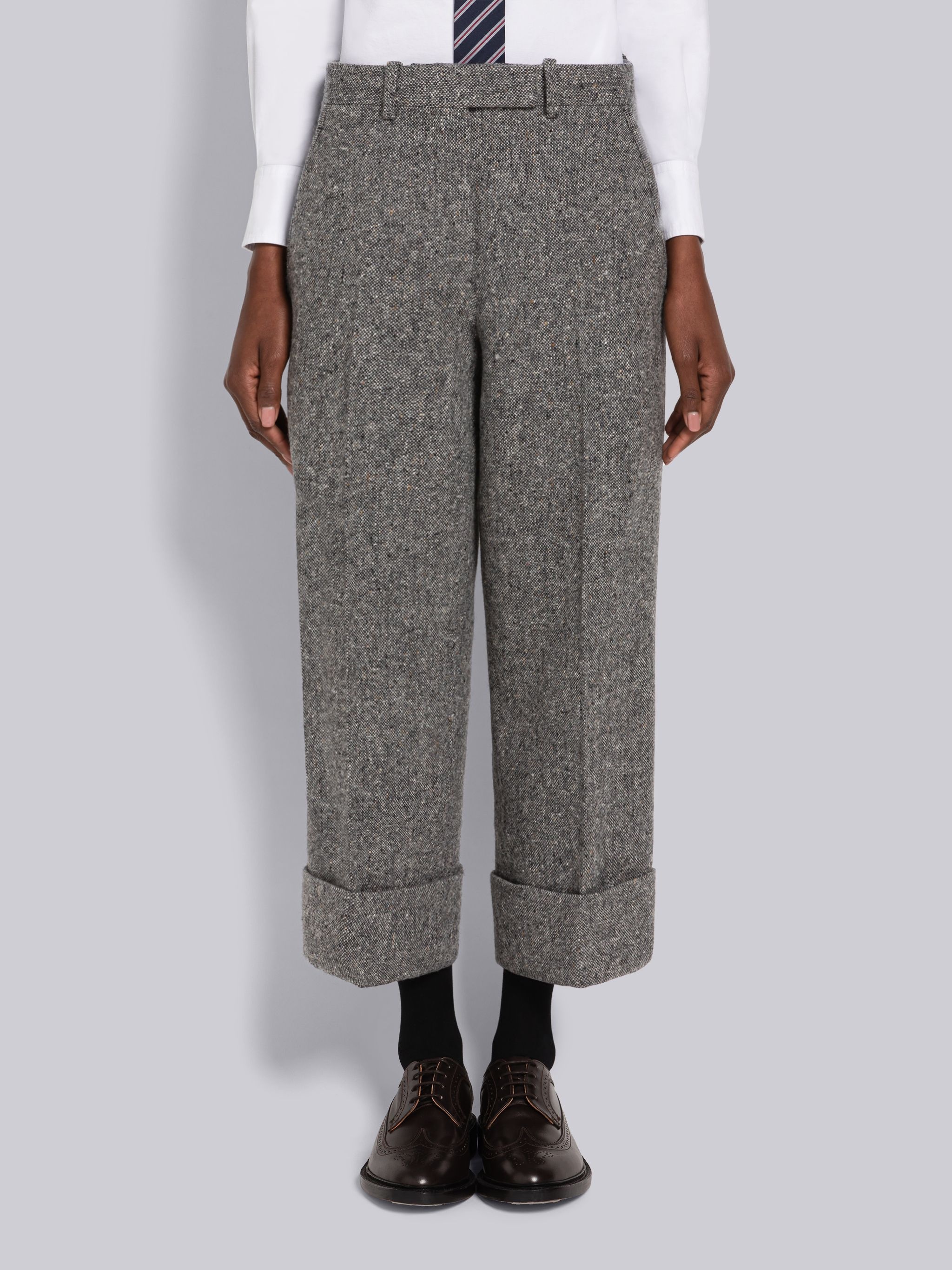 Solid Donegal Wool Sack Trouser - 1