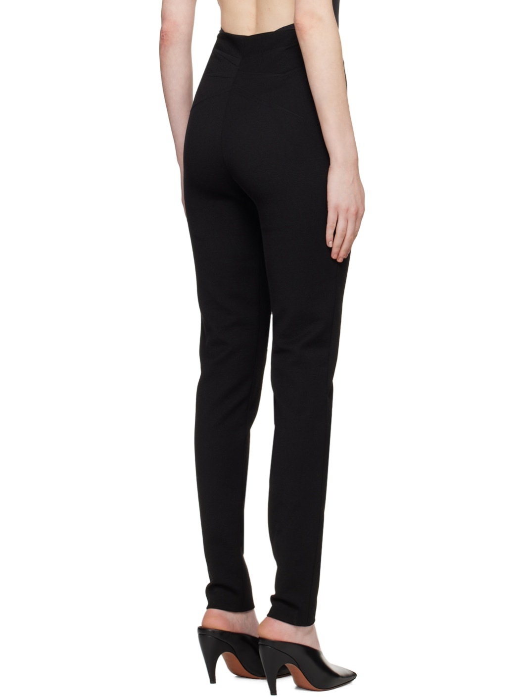 Black Gathered Leggings - 3