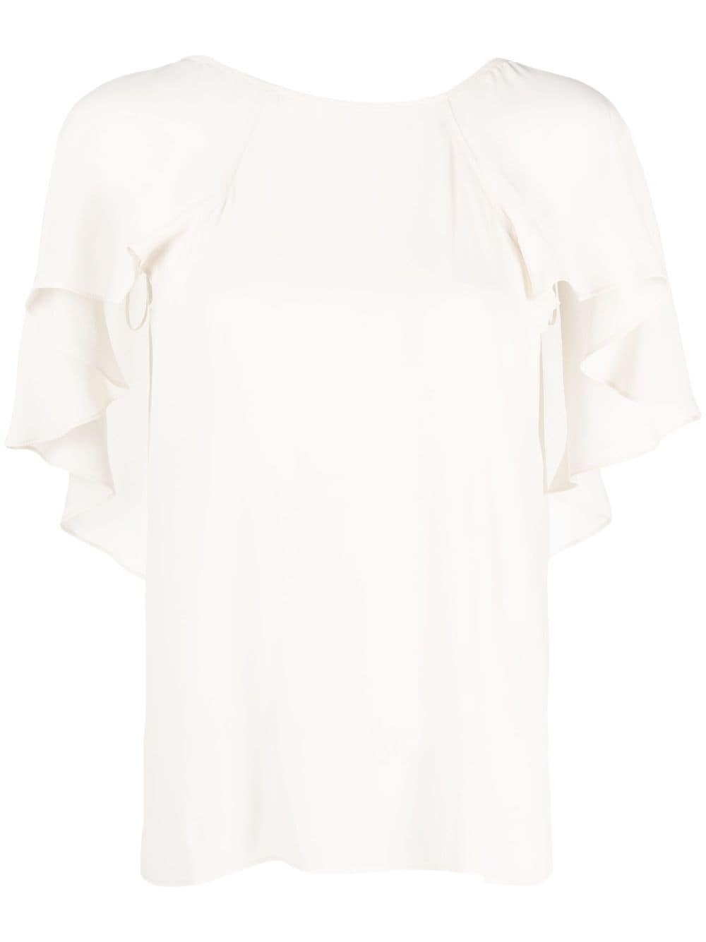 ruffled short-sleeve blouse - 1