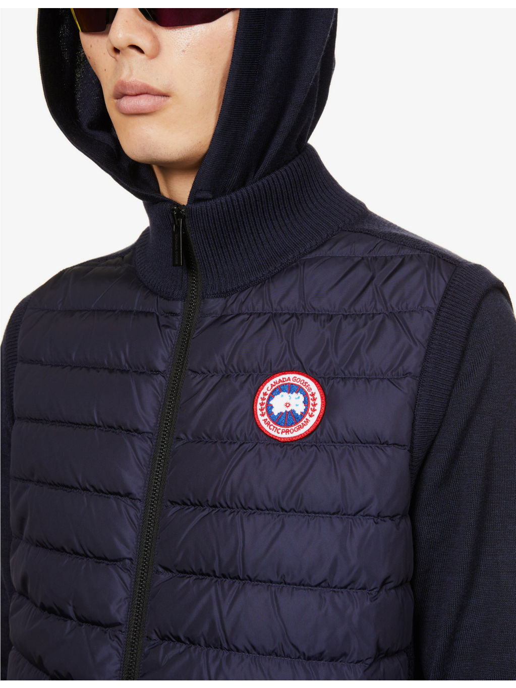 High-neck padded wool and shell-down vest - 5