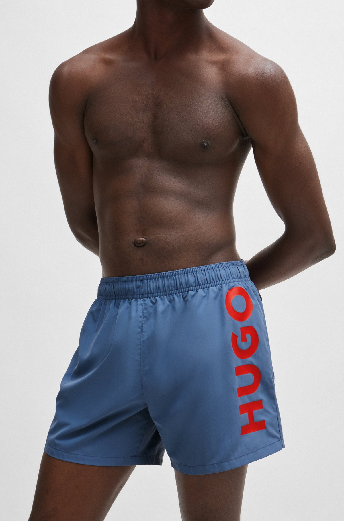 FULLY LINED SWIM SHORTS WITH VERTICAL LOGO - 3