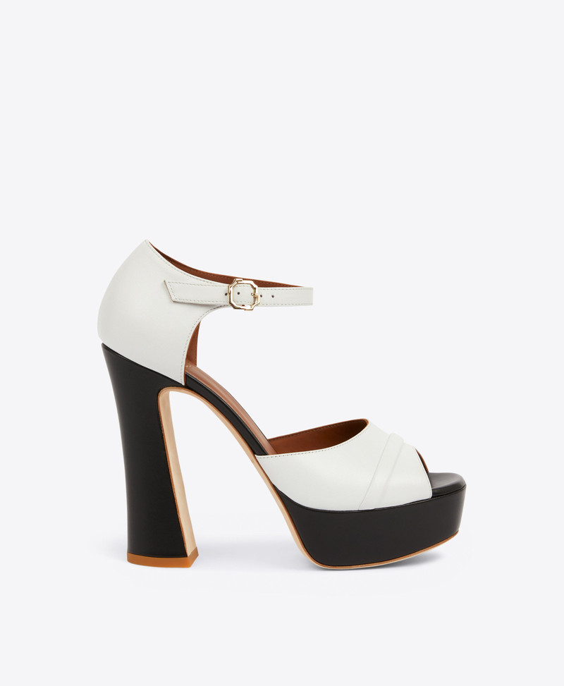 Yuri 125 - Black and White Platform Sandals 1