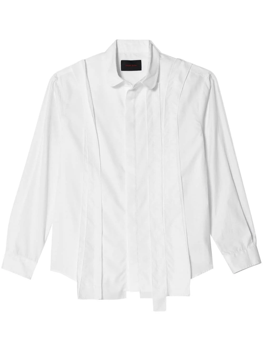 asymmetric-panel cotton shirt - 1