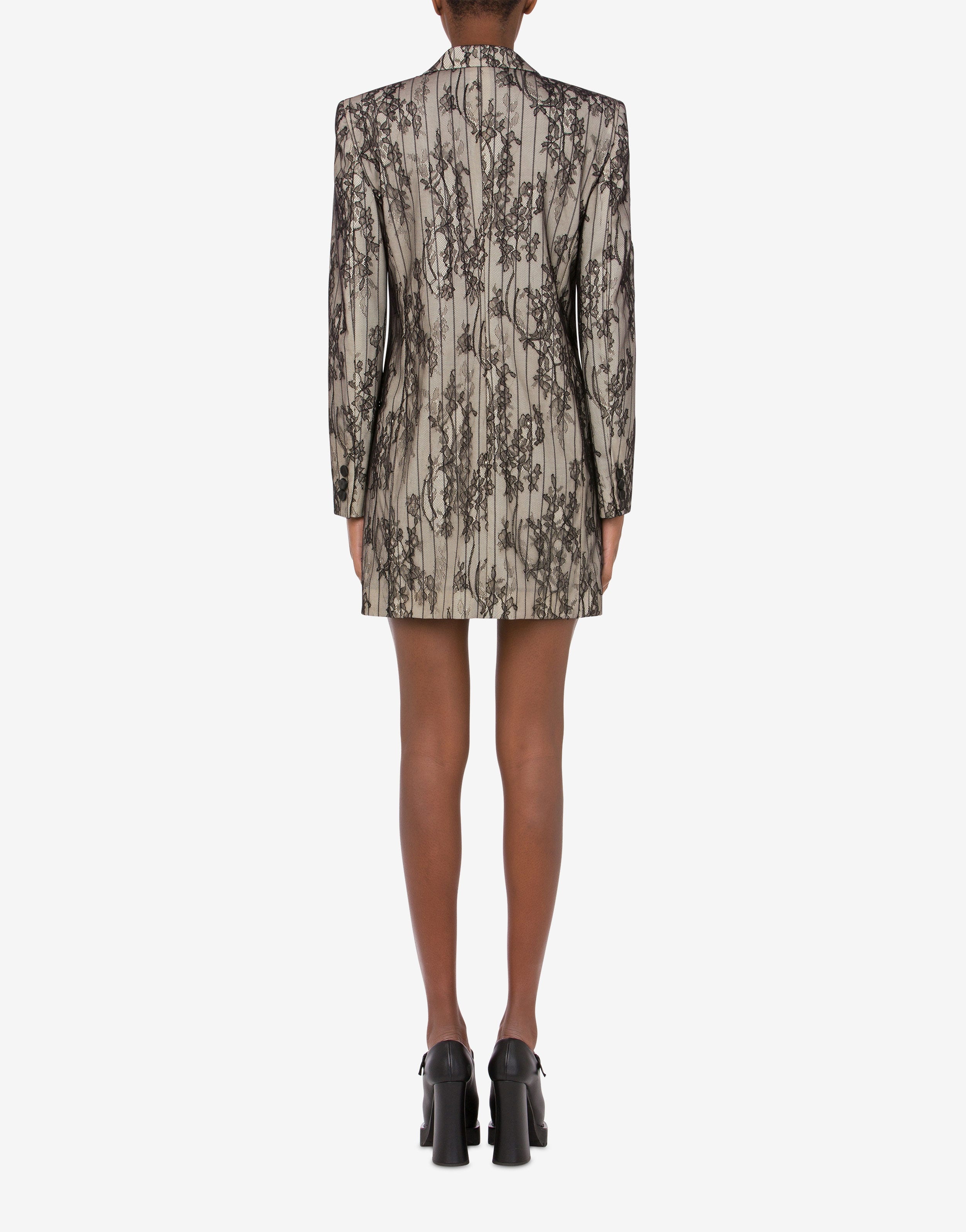 LACE STRIPED ROBE MANTEAU DRESS - 3
