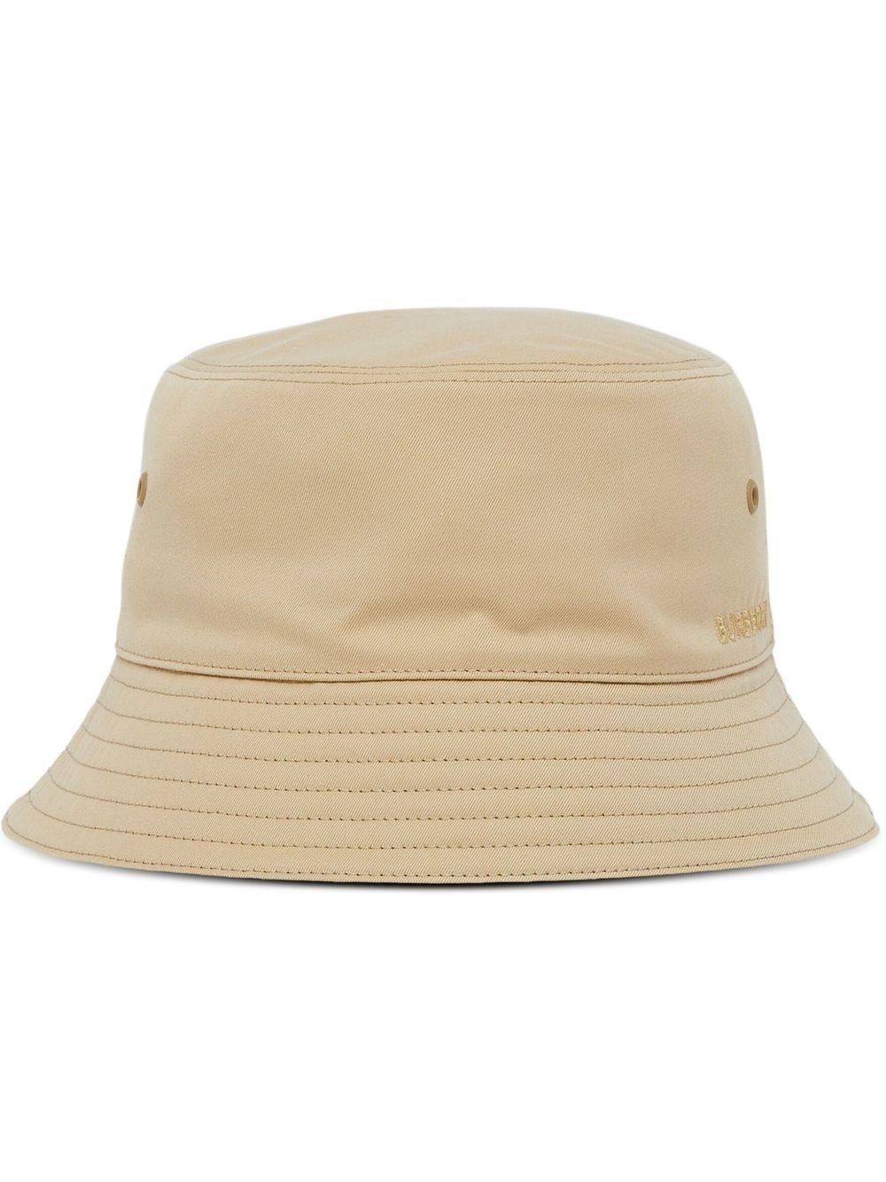 logo-embroidered gabardine bucket hat - 1