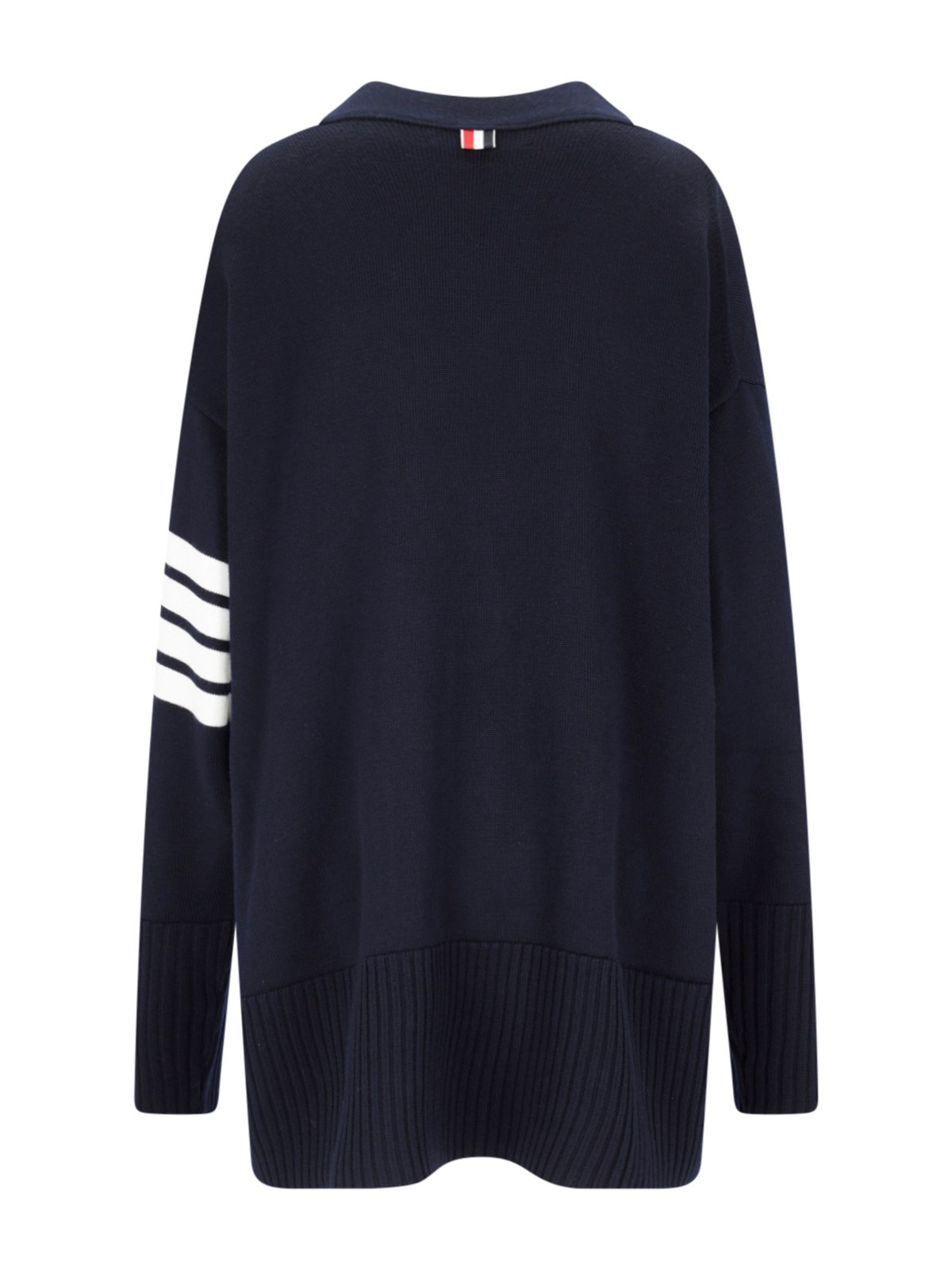 THOM BROWNE - OVERSIZED WOOL V-NECK CARDIGAN - 2