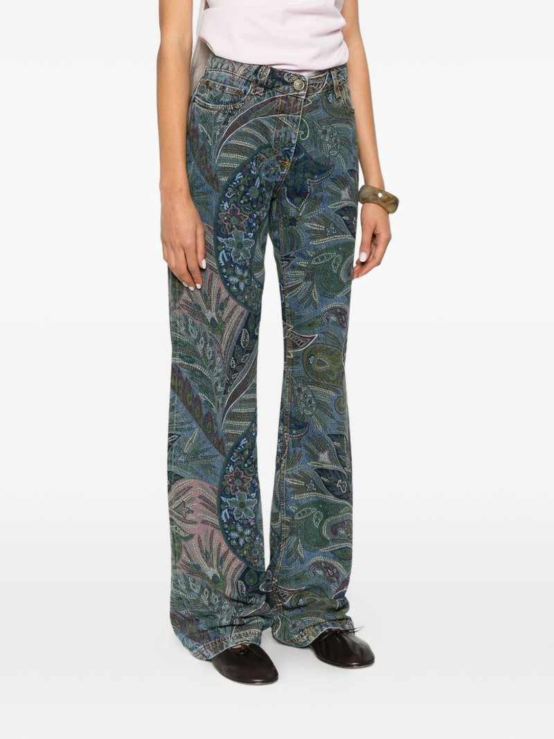 Floral print flared jeans 4