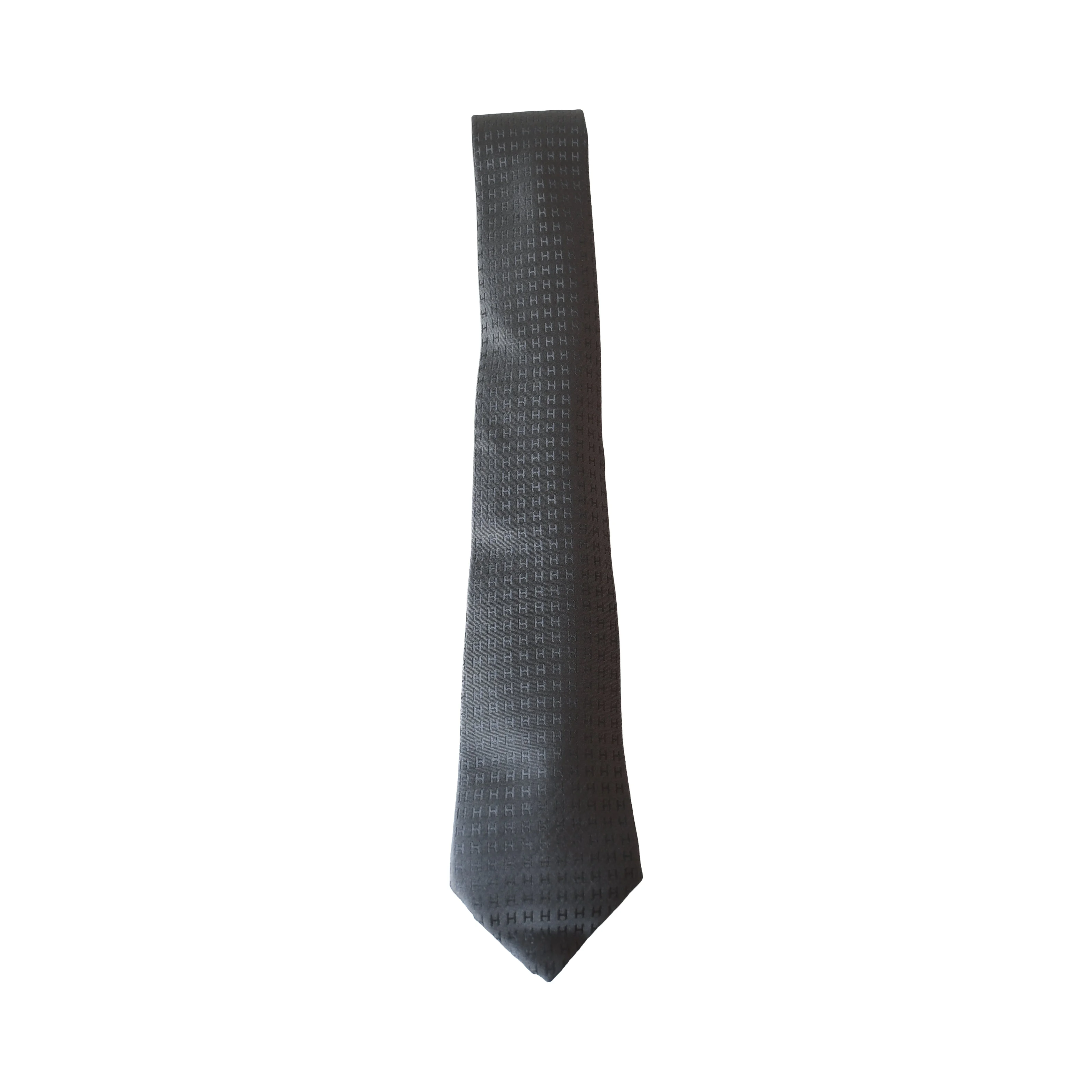 Hermes Cravate 7cm Faconnee H Tie Acier - 1