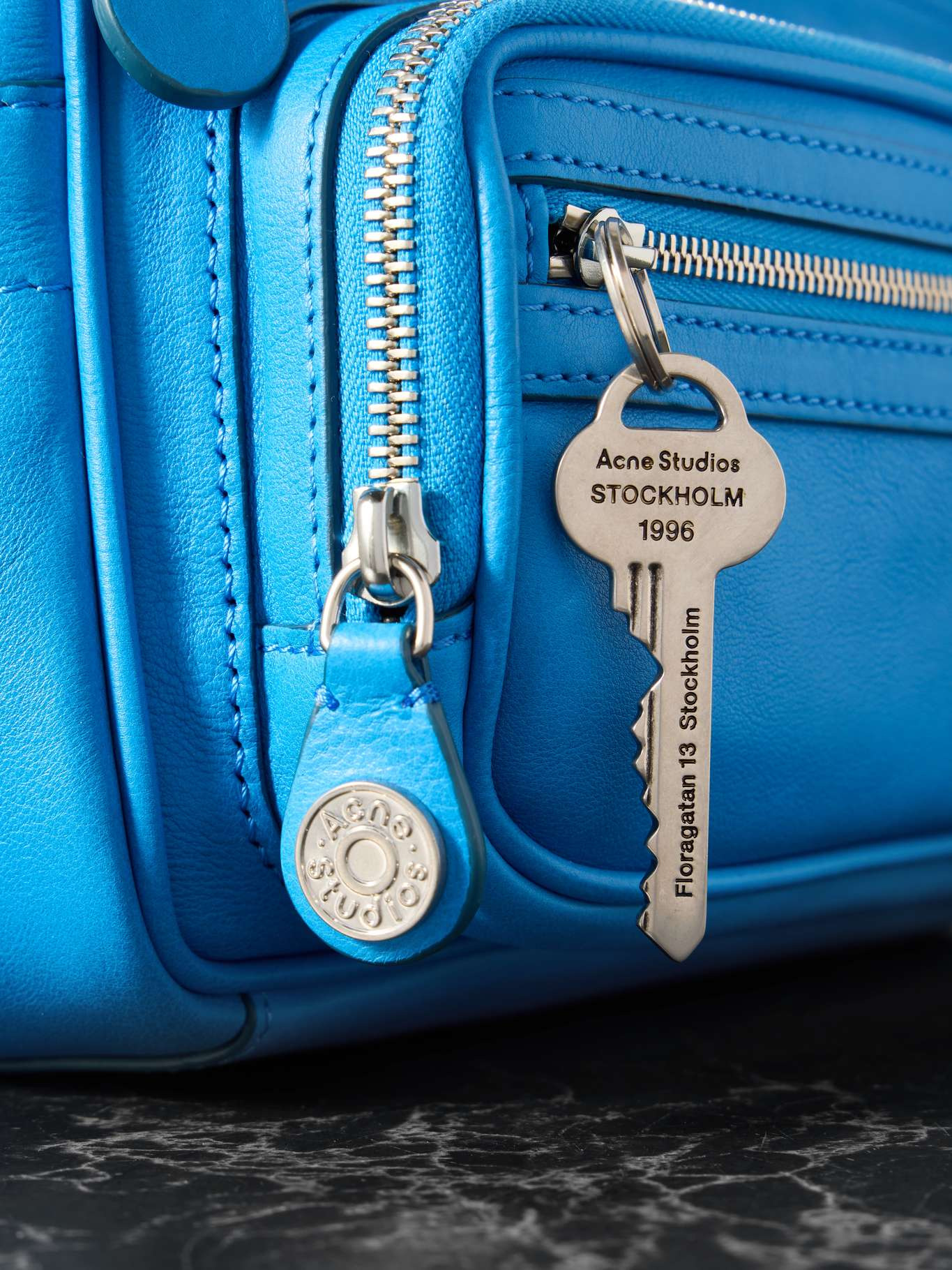 Camero Party small leather shoulder bag Cobalt blue - 4