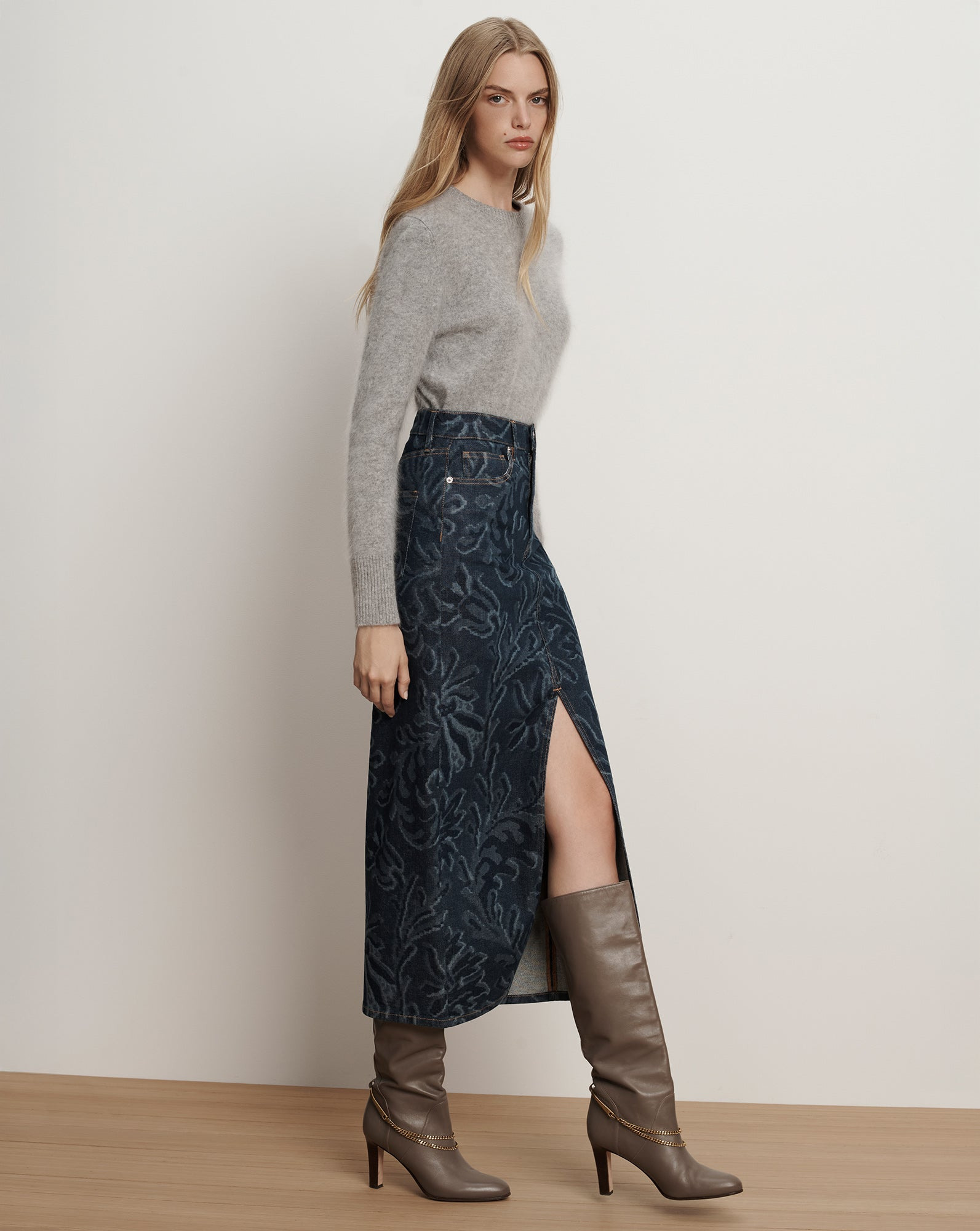 DEVORAH DENIM MAXI SKIRT - 4