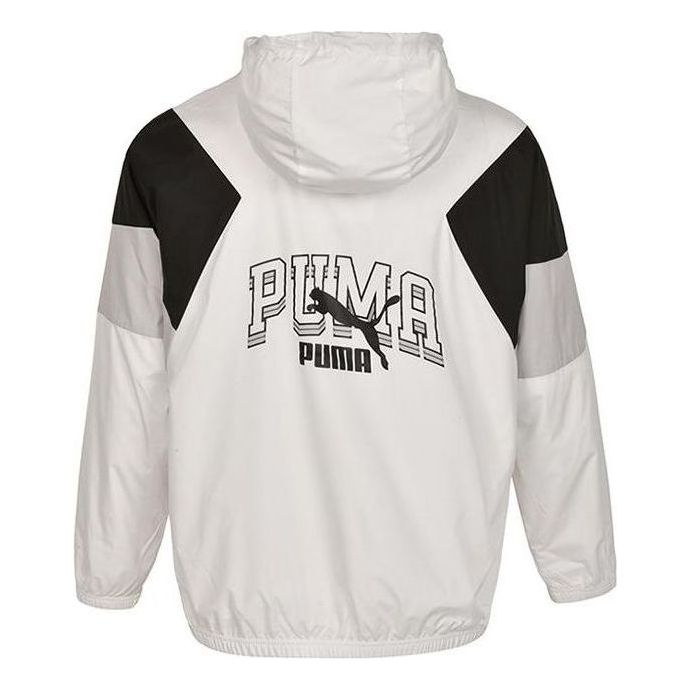 PUMA Colorblock Logo Hoodied Jacket 'White' 538603-02 - 2