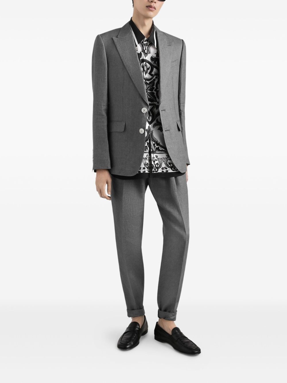 linen tapered trousers - 2
