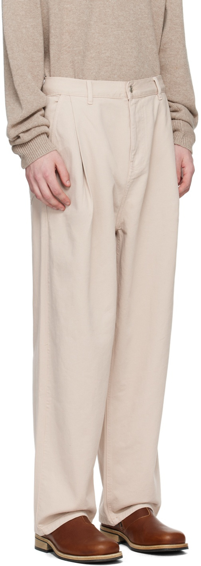 The Frankie Shop Beige Drew Jeans outlook