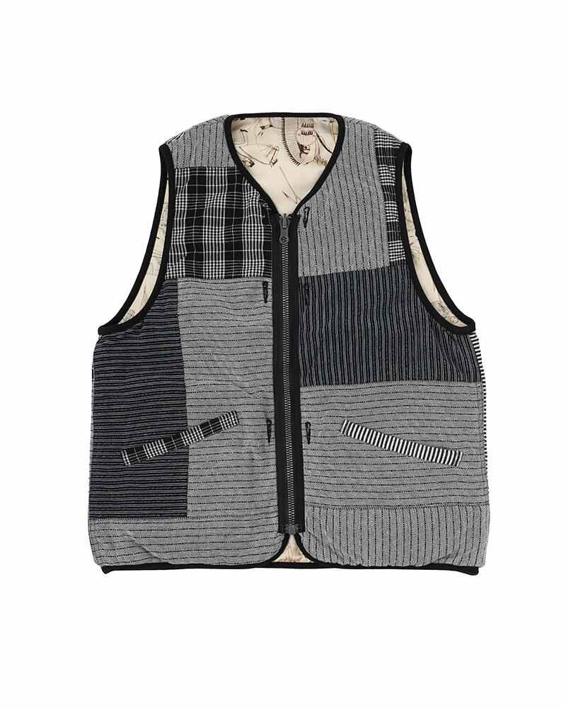 visvim IRIS LINER VEST P.W. (H.W.) BLACK | REVERSIBLE