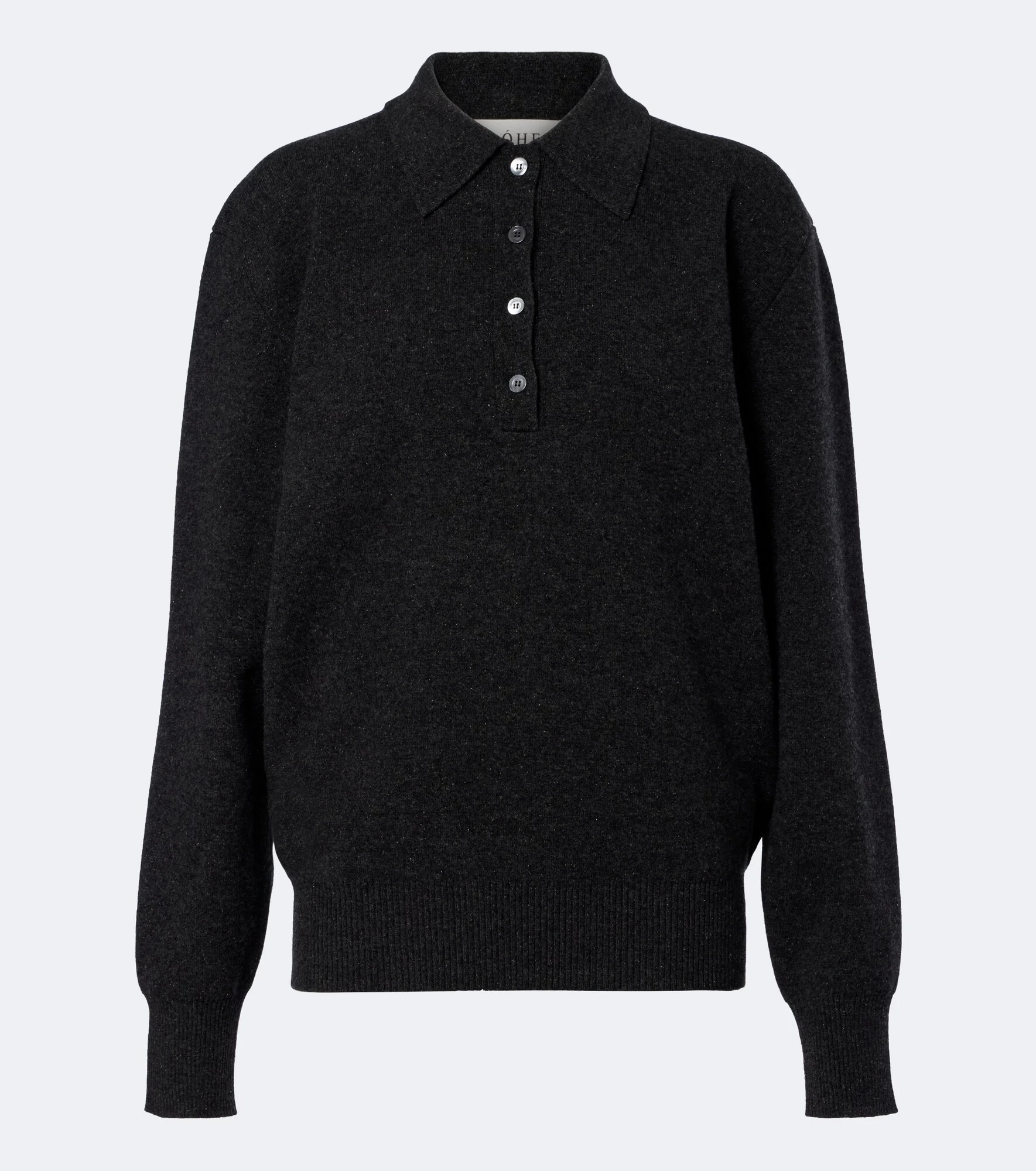 Wool, cashmere, and silk-blend polo sweater - 1