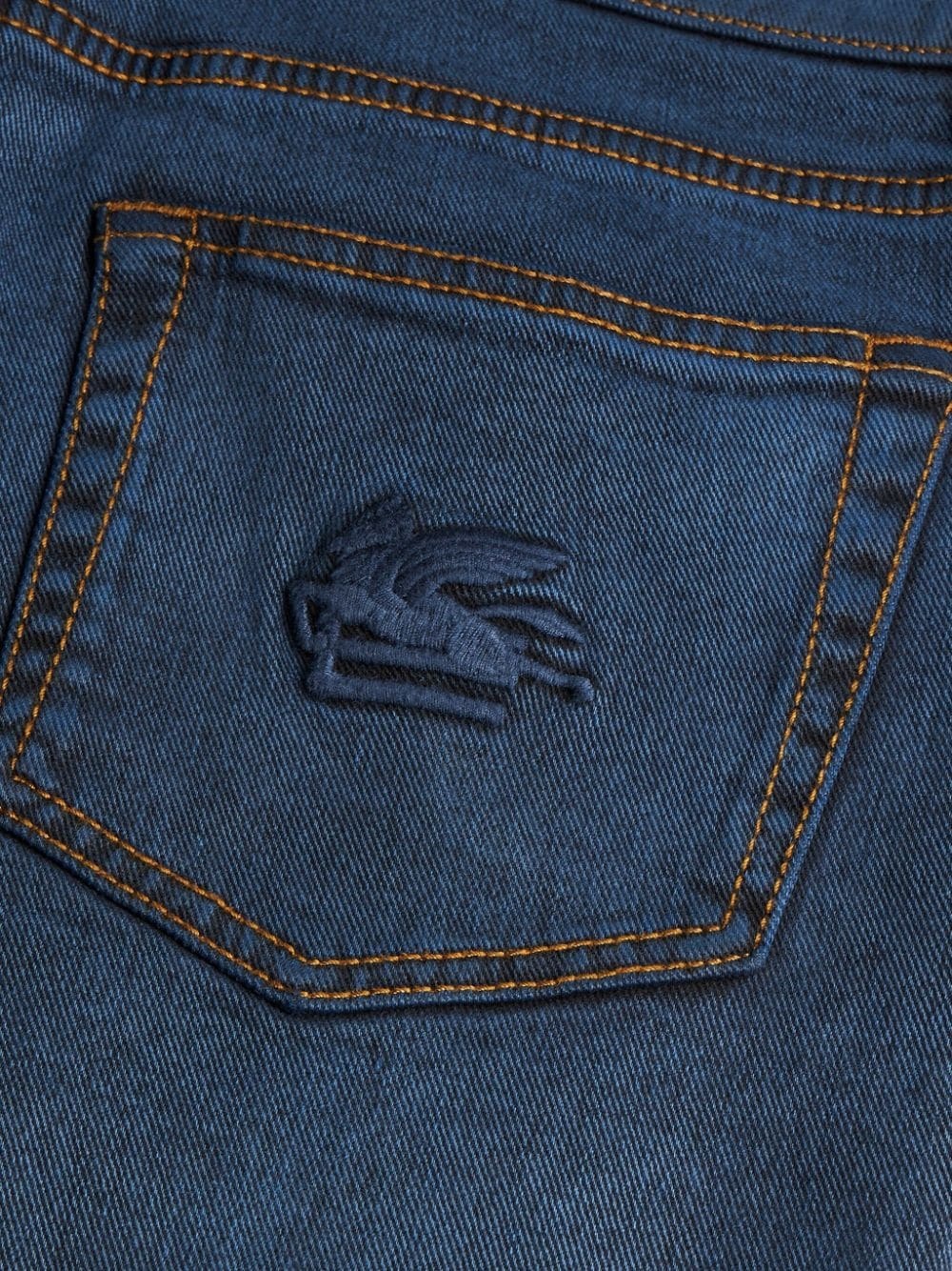 Pegaso-motif slim-fit jeans - 5