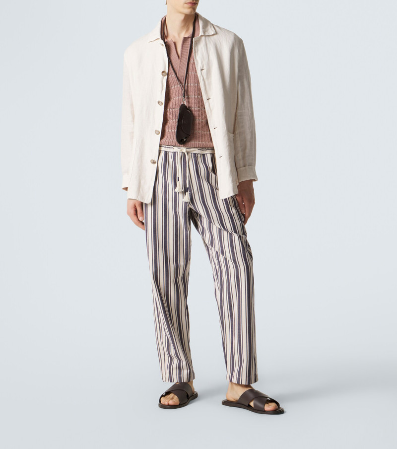 ORLEBAR BROWN Sonoran striped cotton straight pants outlook