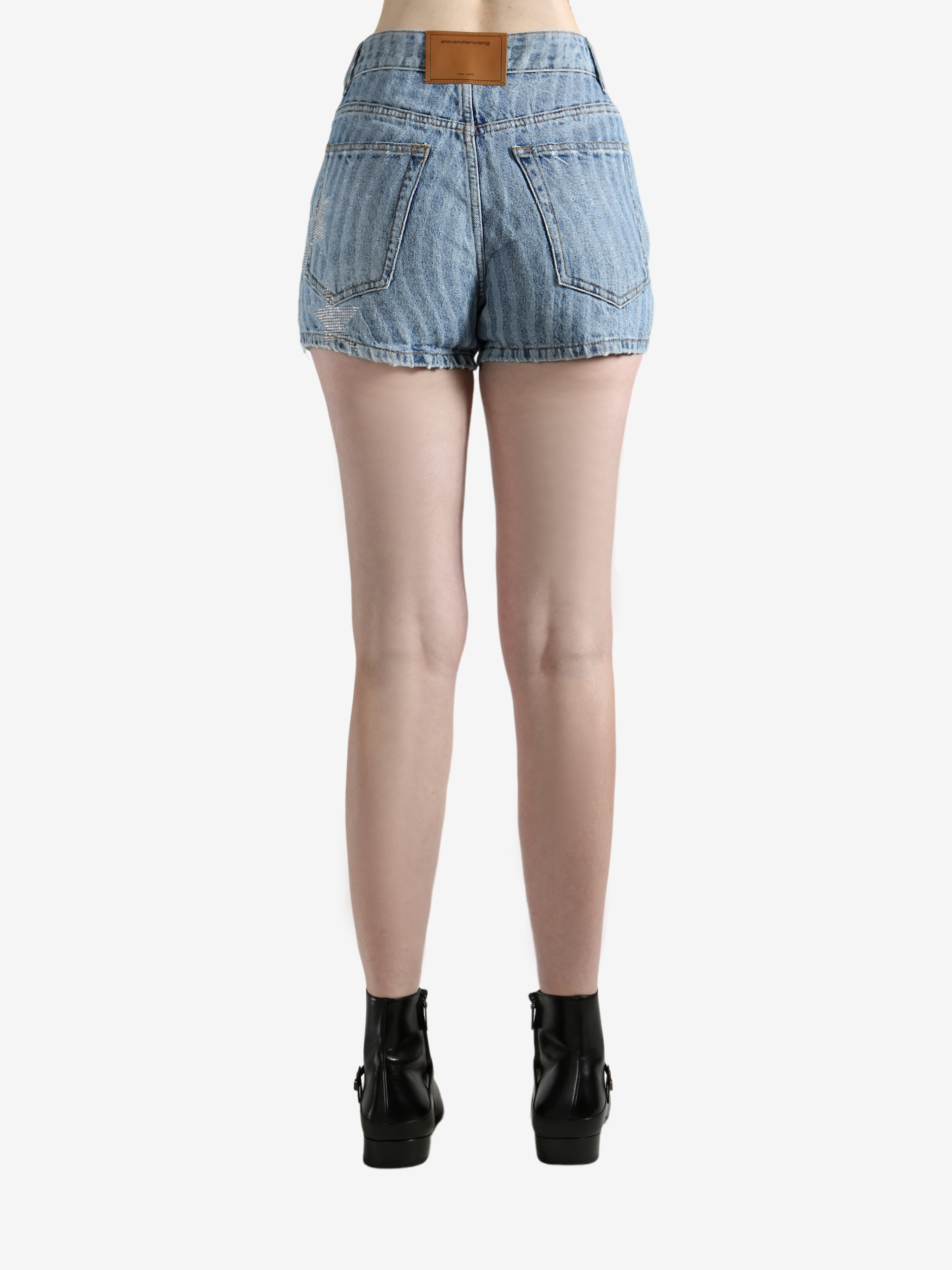 ALEXANDER WANG - Unisex Stars And Stripes Laser Print Hotfix Shorts - 3