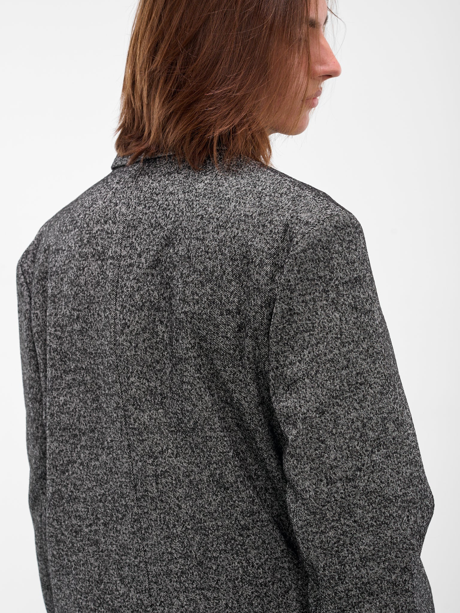 Gray Twill Double-Breasted Coat - 4