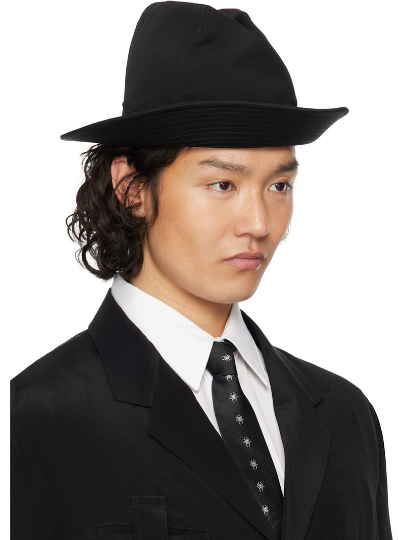 Yohji Yamamoto Black Wool Gabardine Fedora outlook