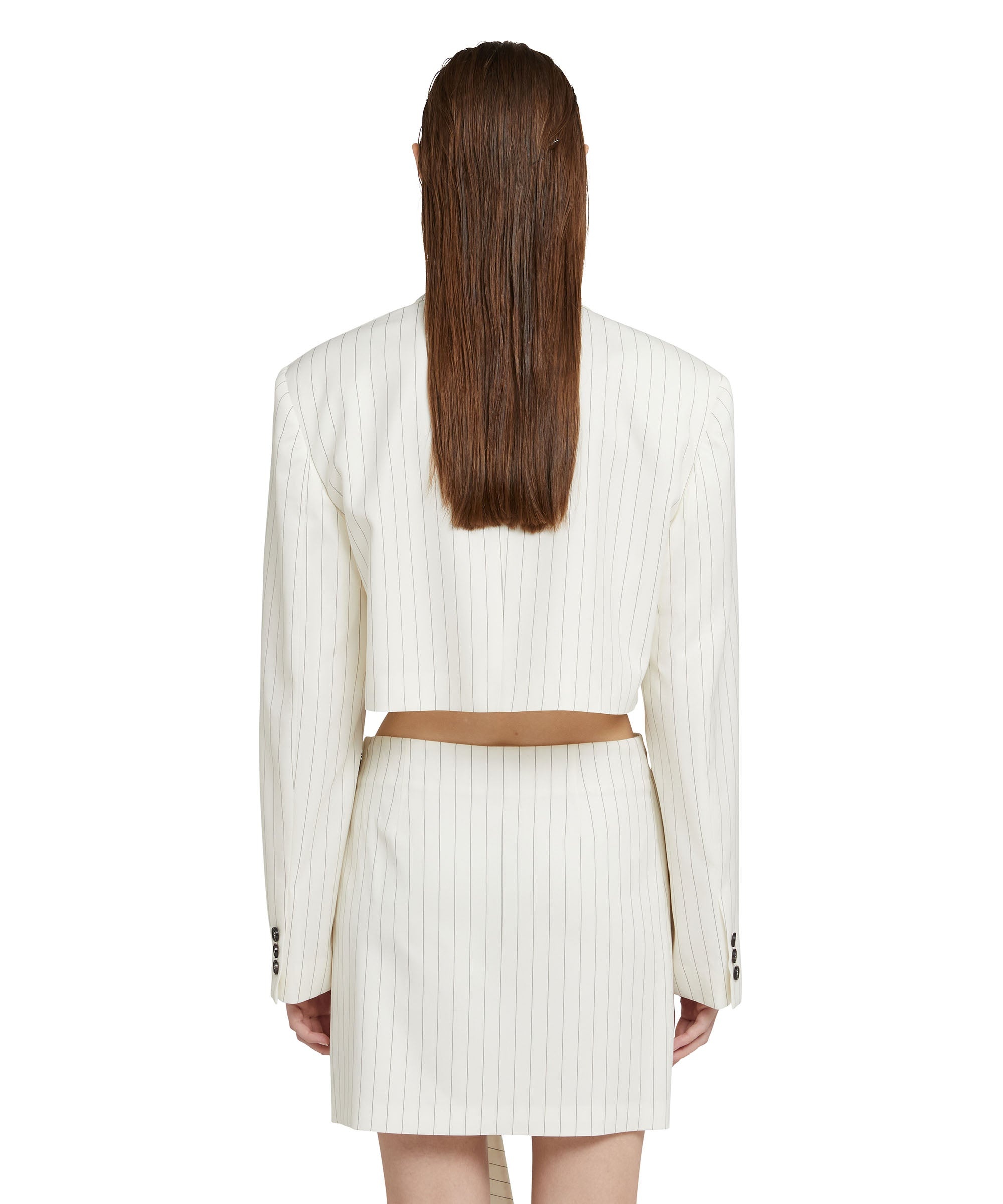 Fresh wool pinstripe crop jacket - 3